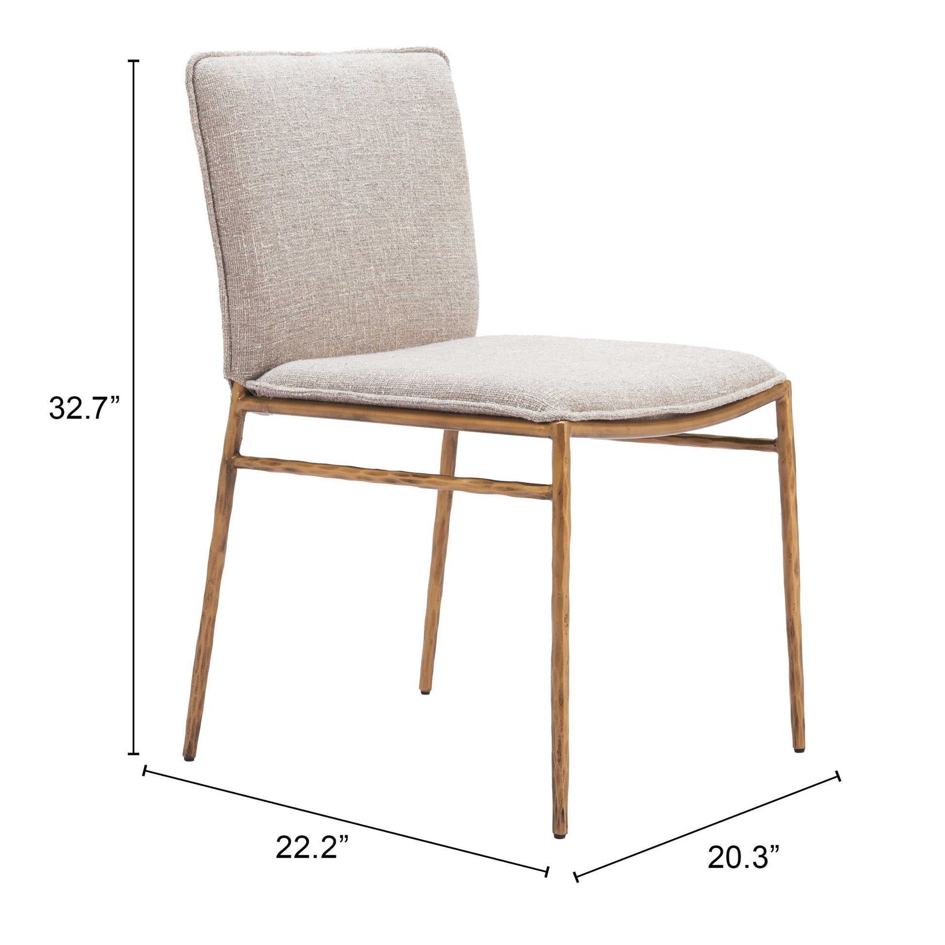 Nordvest Beige & Gold Dining Chair - Ornate Home
