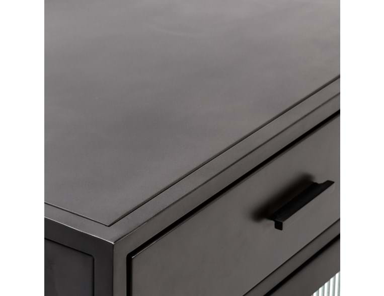 Nore Black Metal/Glass Cabinet (4 Doors) - Ornate Home