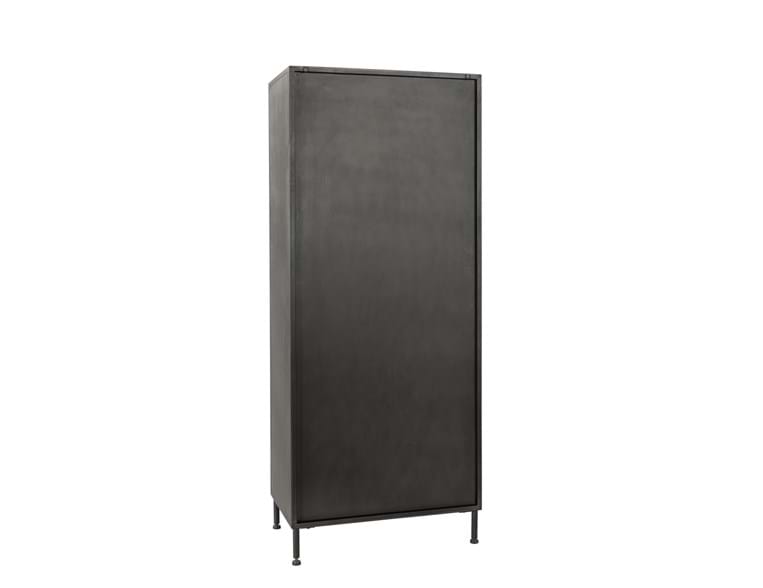 Nore Black Metal/Glass Tall Cabinet - Ornate Home
