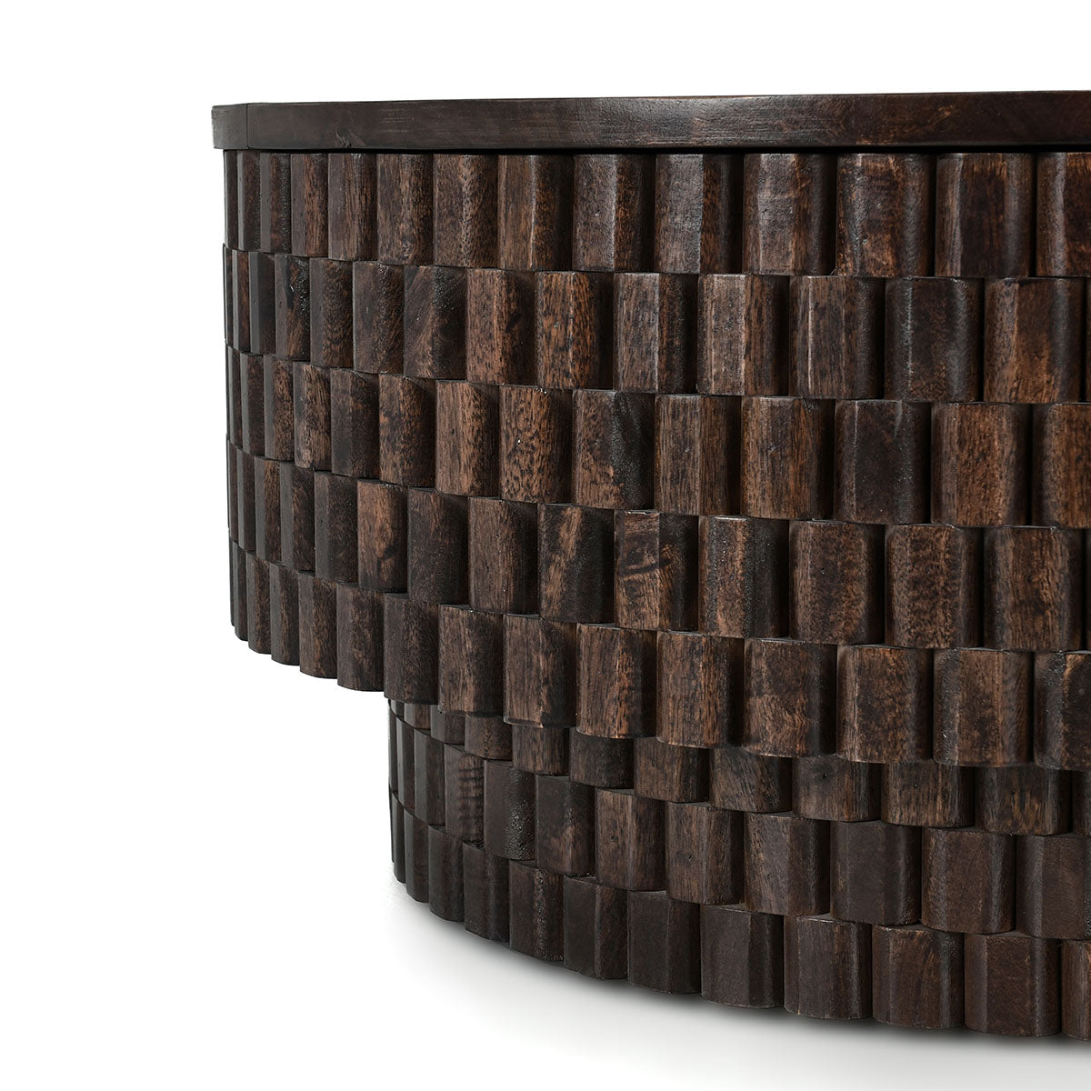 Norwood Bark Brown Round Coffee Table - Ornate Home