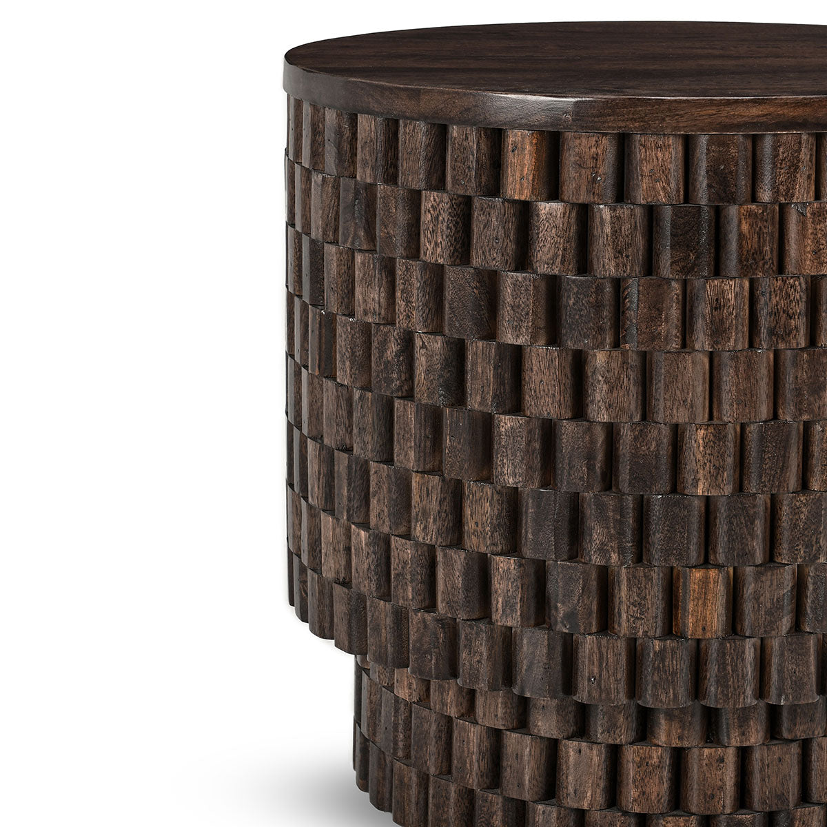 Norwood Bark Brown Round End Table - Ornate Home