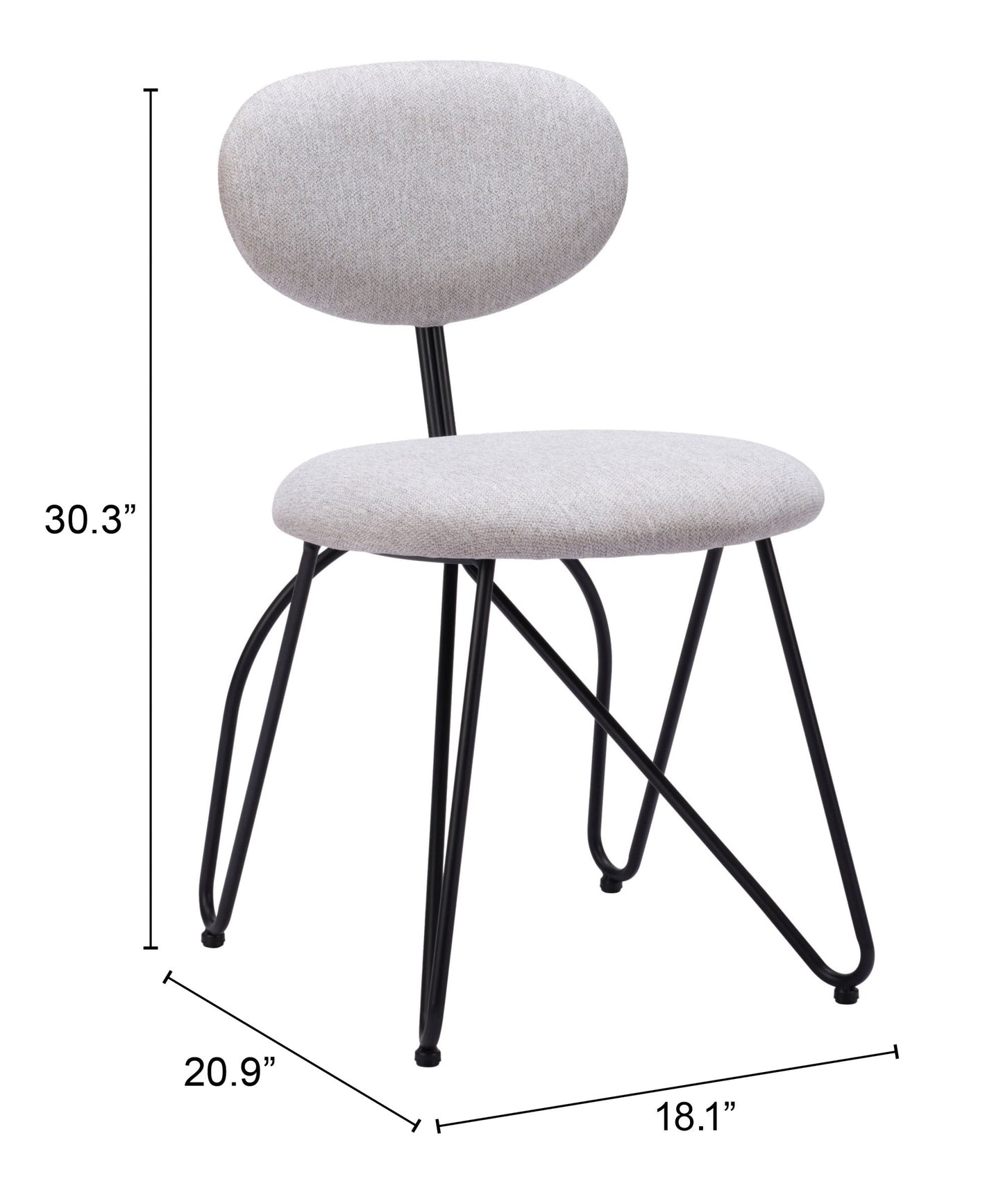 Novi Dove Gray Dining Chair (Set of 2) - Ornate Home