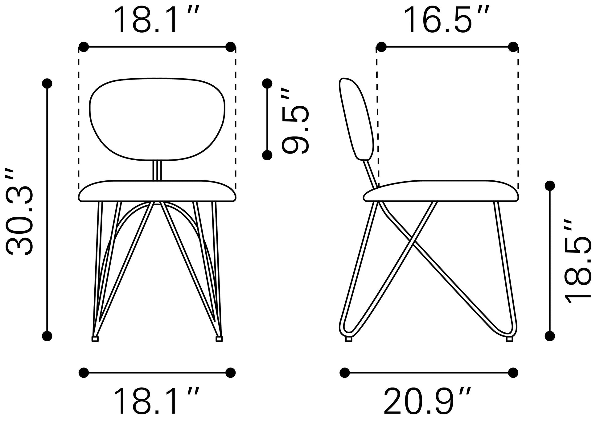 Novi Maroon Brown Dining Chair (Set of 2) - Ornate Home