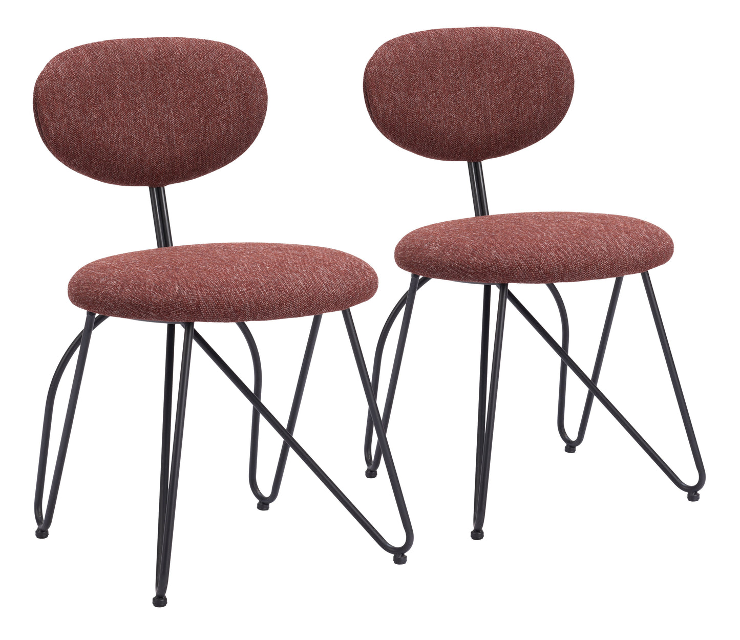 Novi Maroon Brown Dining Chair (Set of 2) - Ornate Home