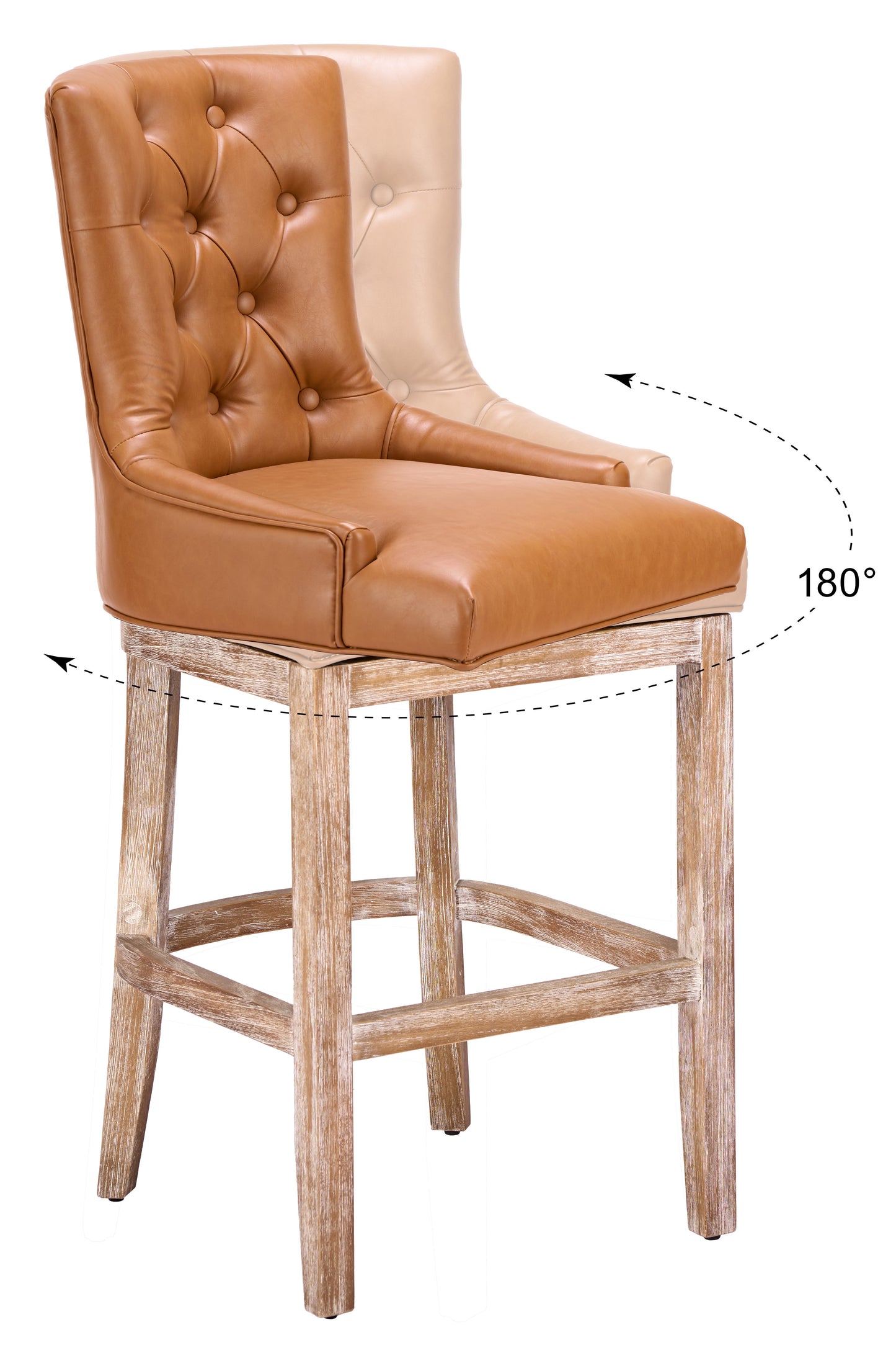 Nuby Brown Swivel Barstool - Ornate Home