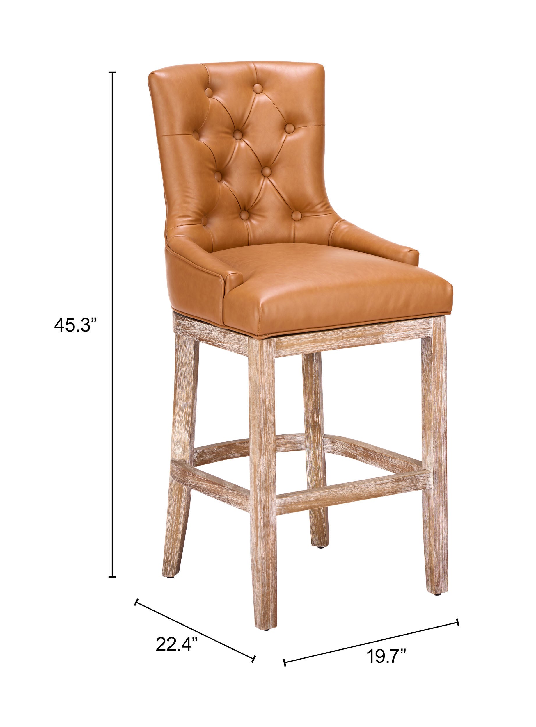 Nuby Brown Swivel Barstool - Ornate Home