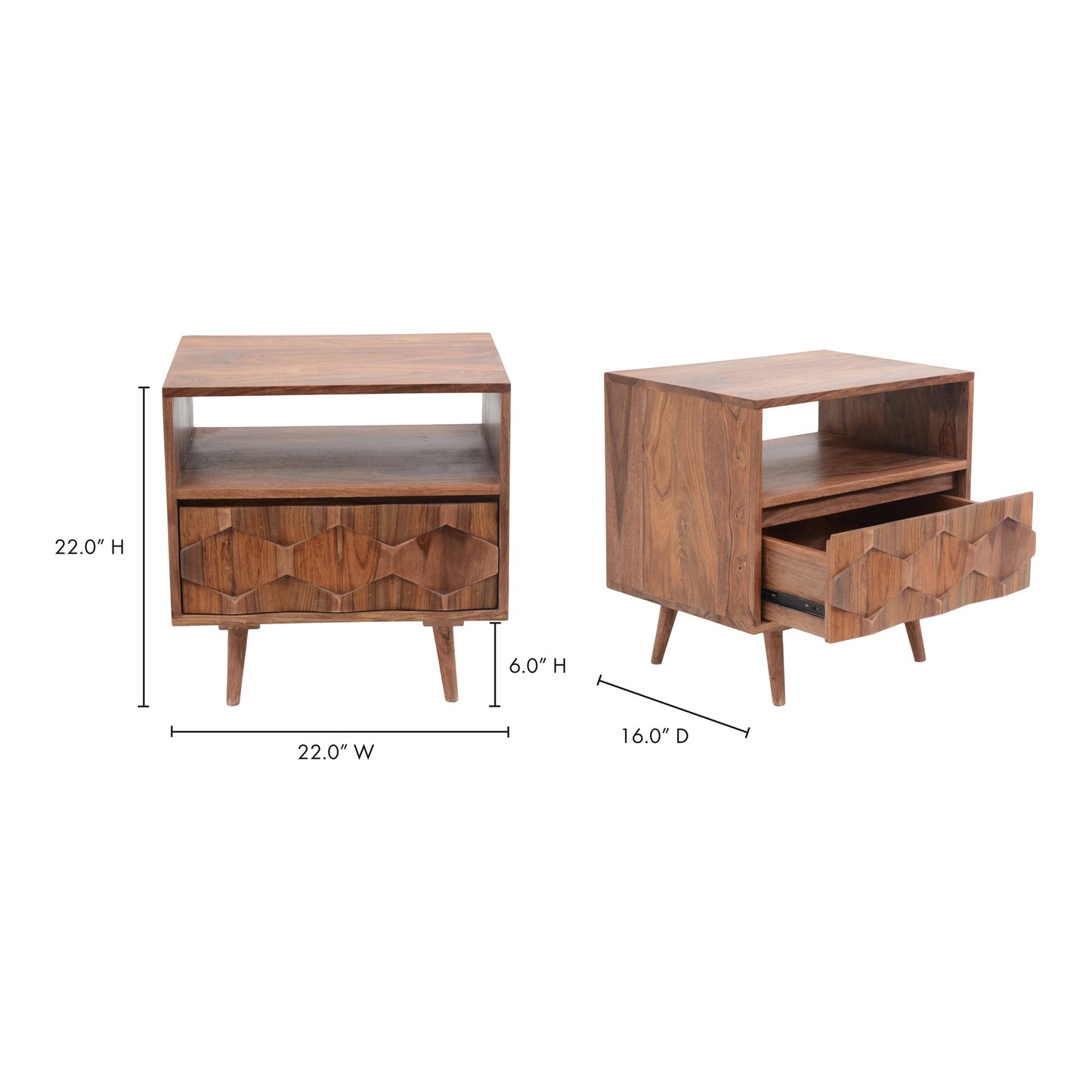 O2 Natural Nightstand - Ornate Home
