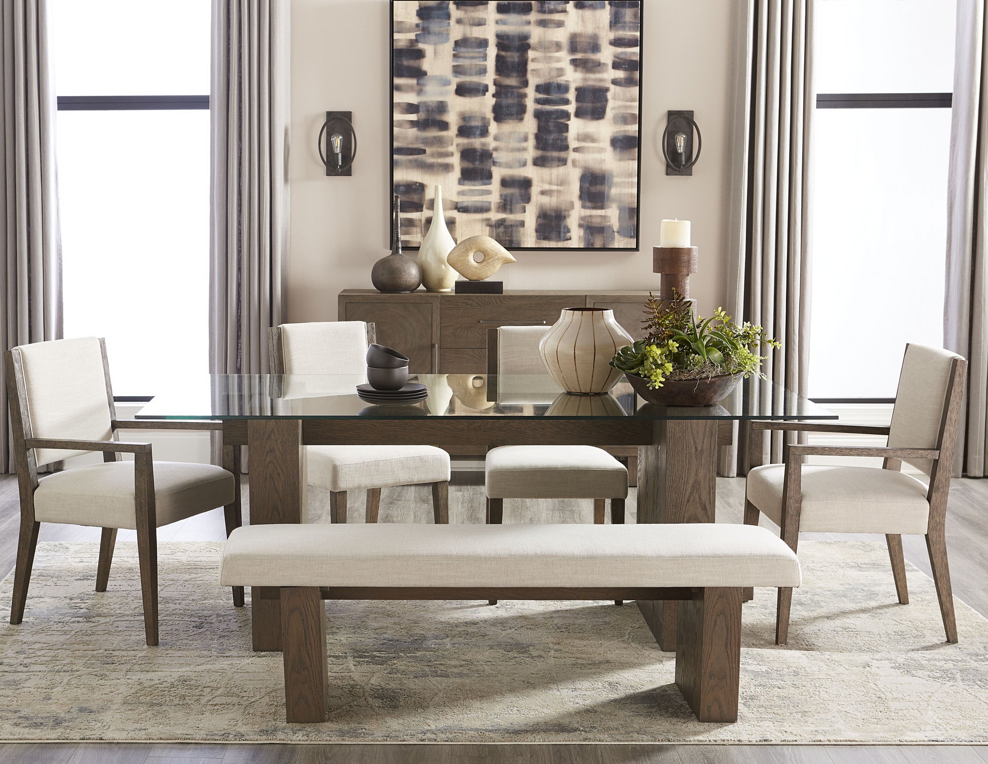 Oakland Upholstered Arm Chair in Brunette (Set of 2) - Ornate Home