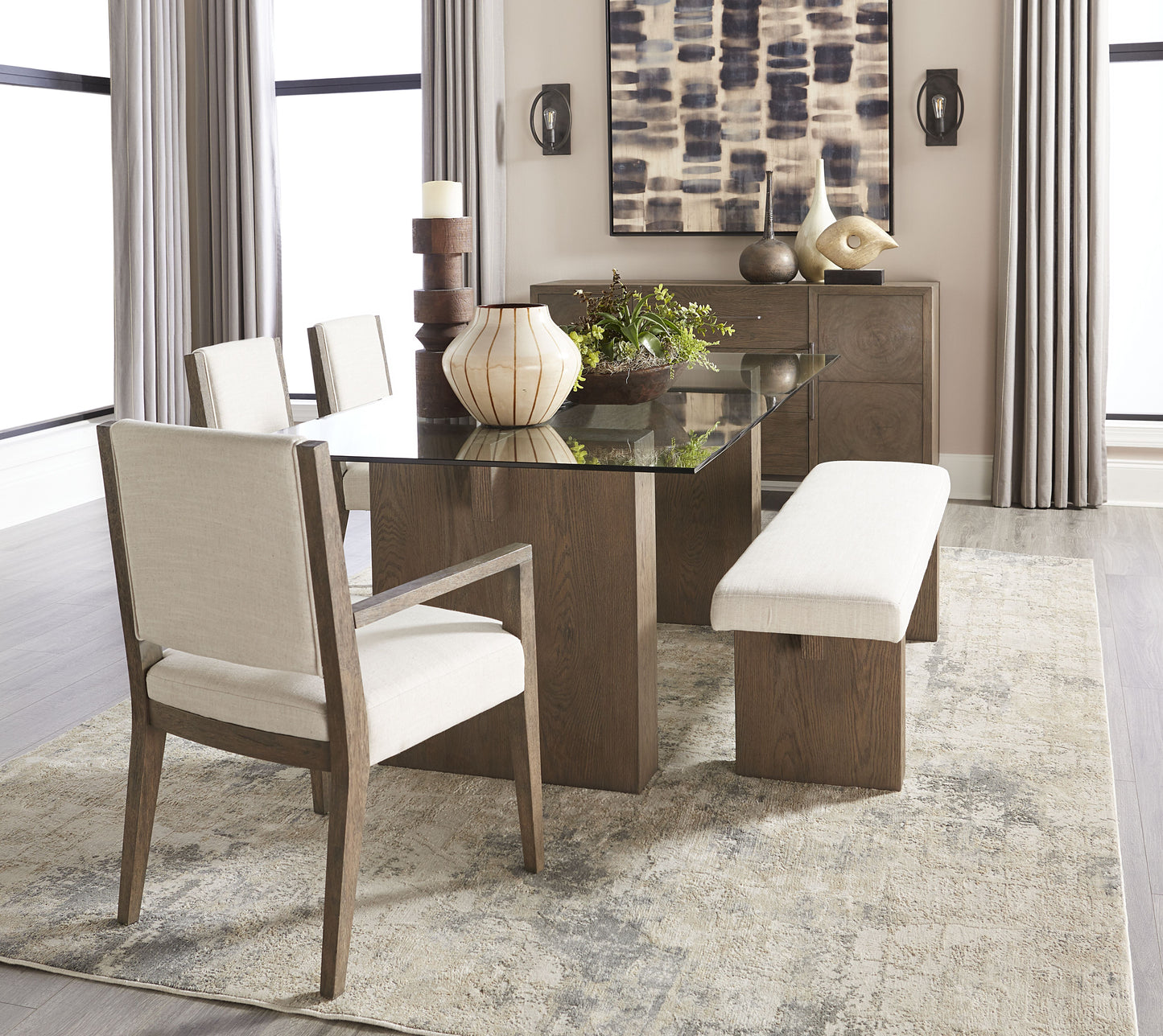 Oakland Upholstered Arm Chair in Brunette (Set of 2) - Ornate Home