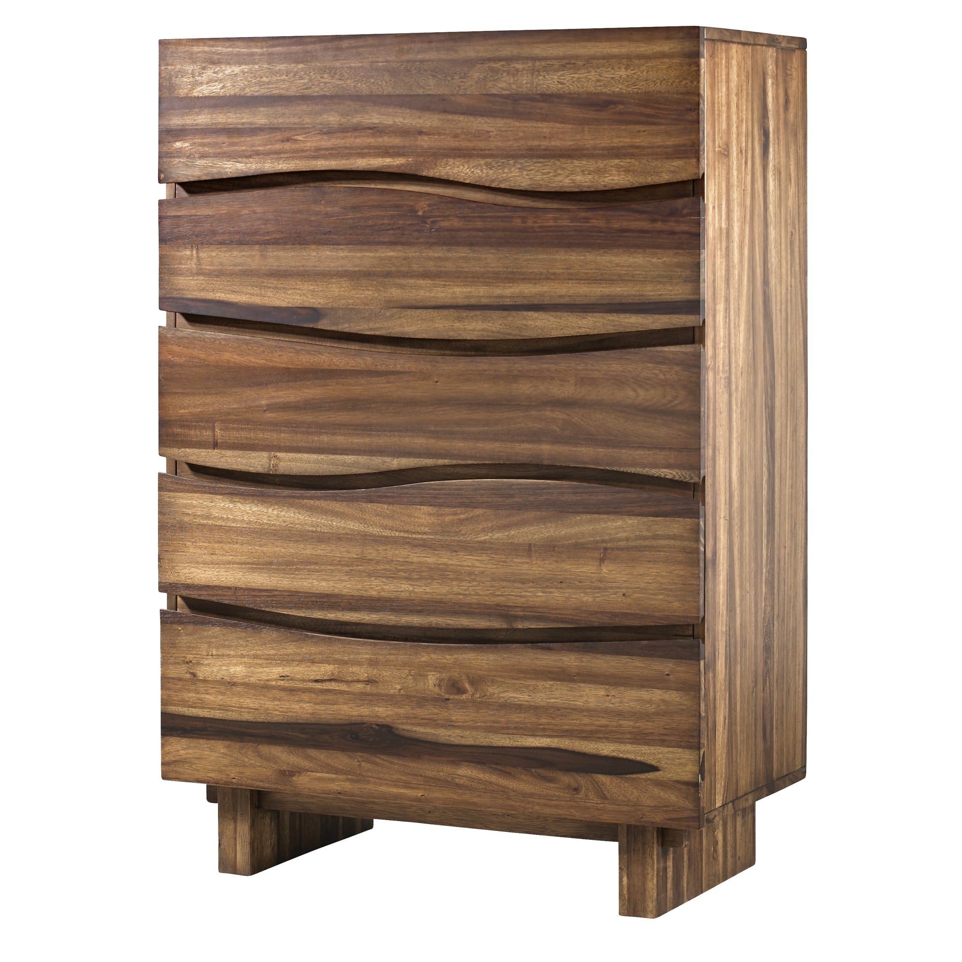 Ocean Five Drawer Solid Wood Chest in Natural Sengon - Ornate Home