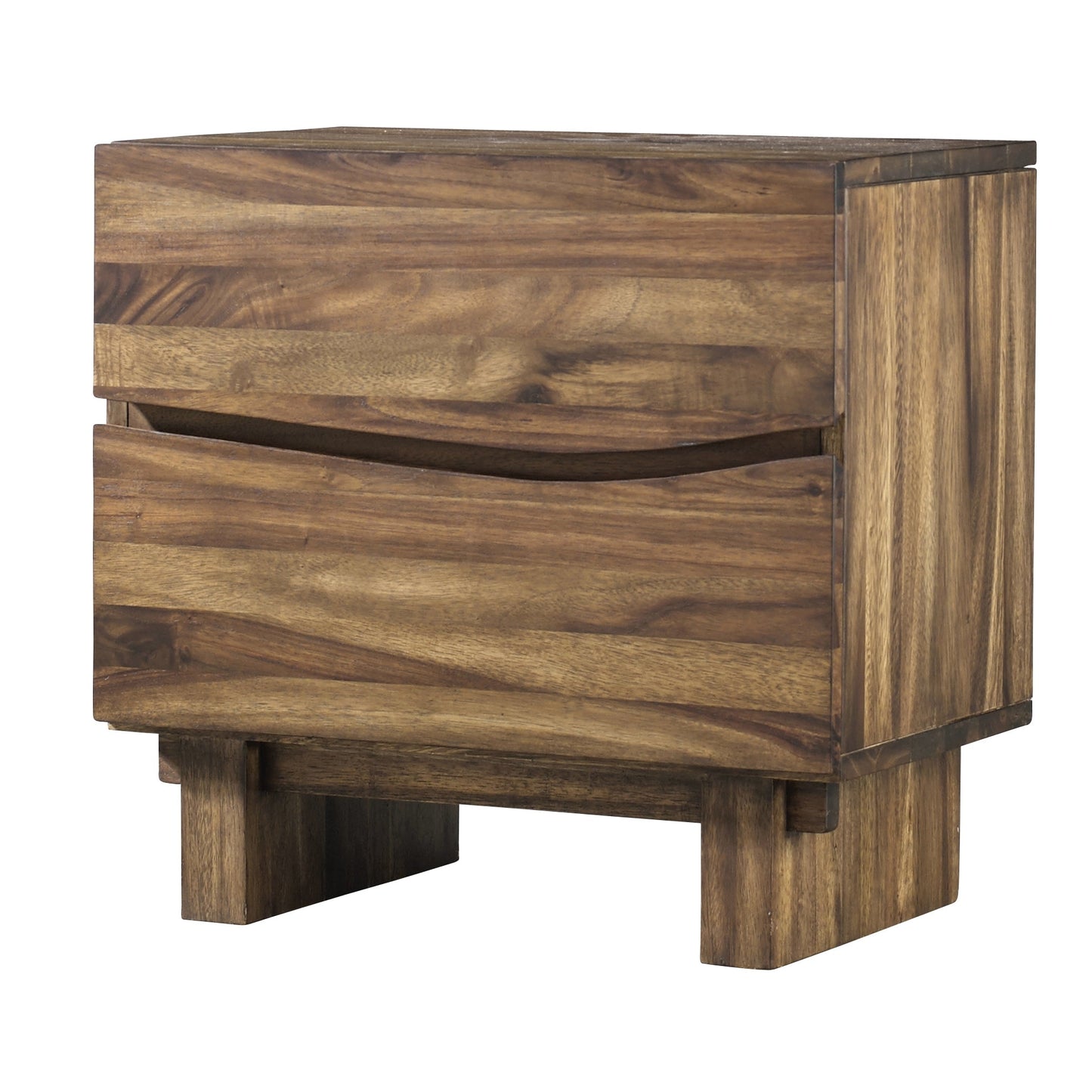 Ocean Two Drawer Solid Wood Nightstand in Natural Sengon - Ornate Home
