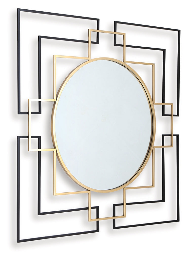 Oceanal Black/Gold Finish Accent Mirror- Viva Furn