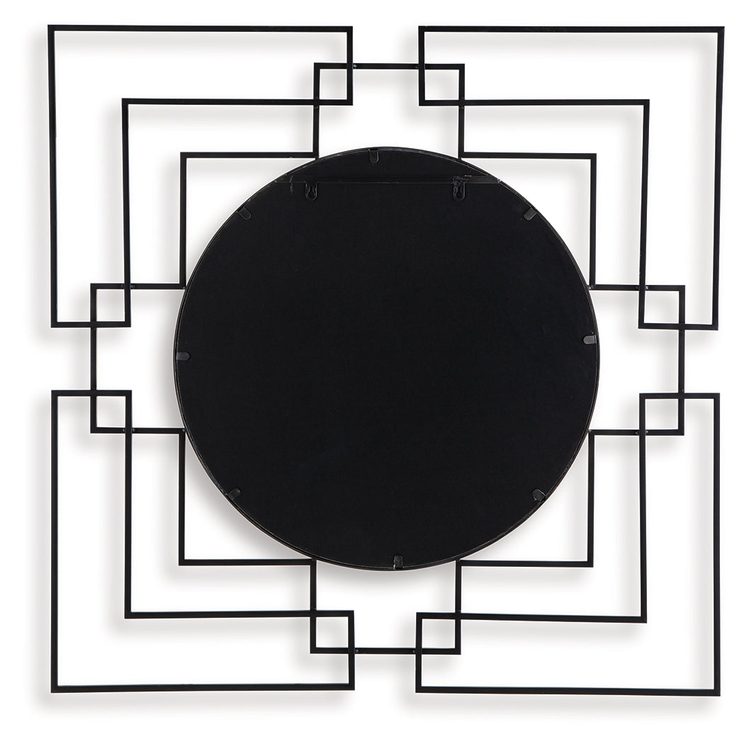 Oceanal Black/Gold Finish Accent Mirror- Viva Furn