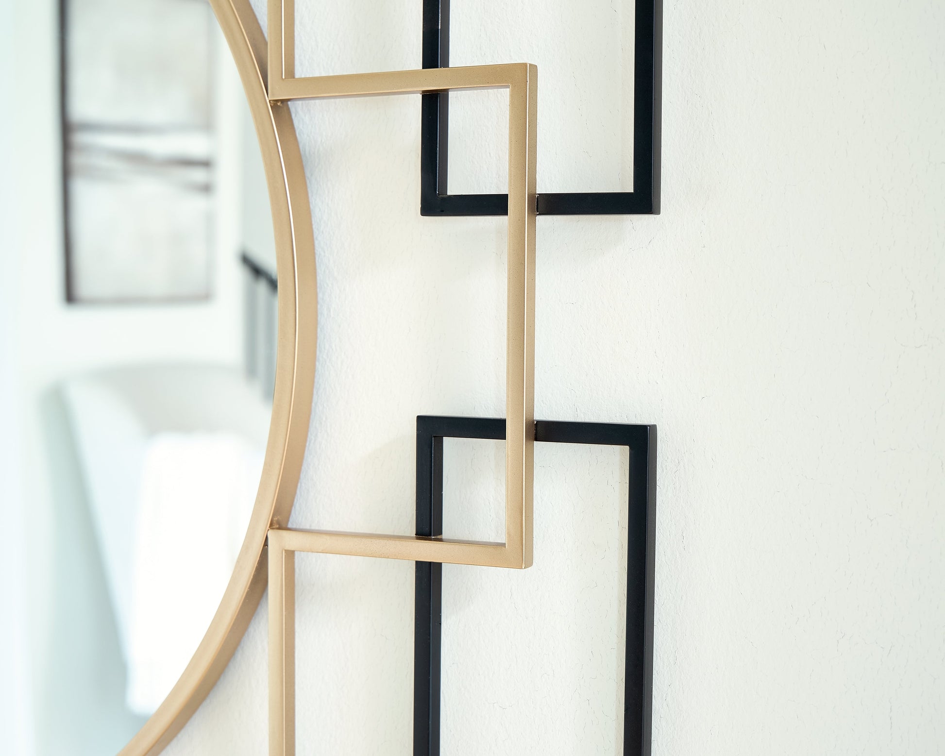 Oceanal Black/Gold Finish Accent Mirror- Viva Furn