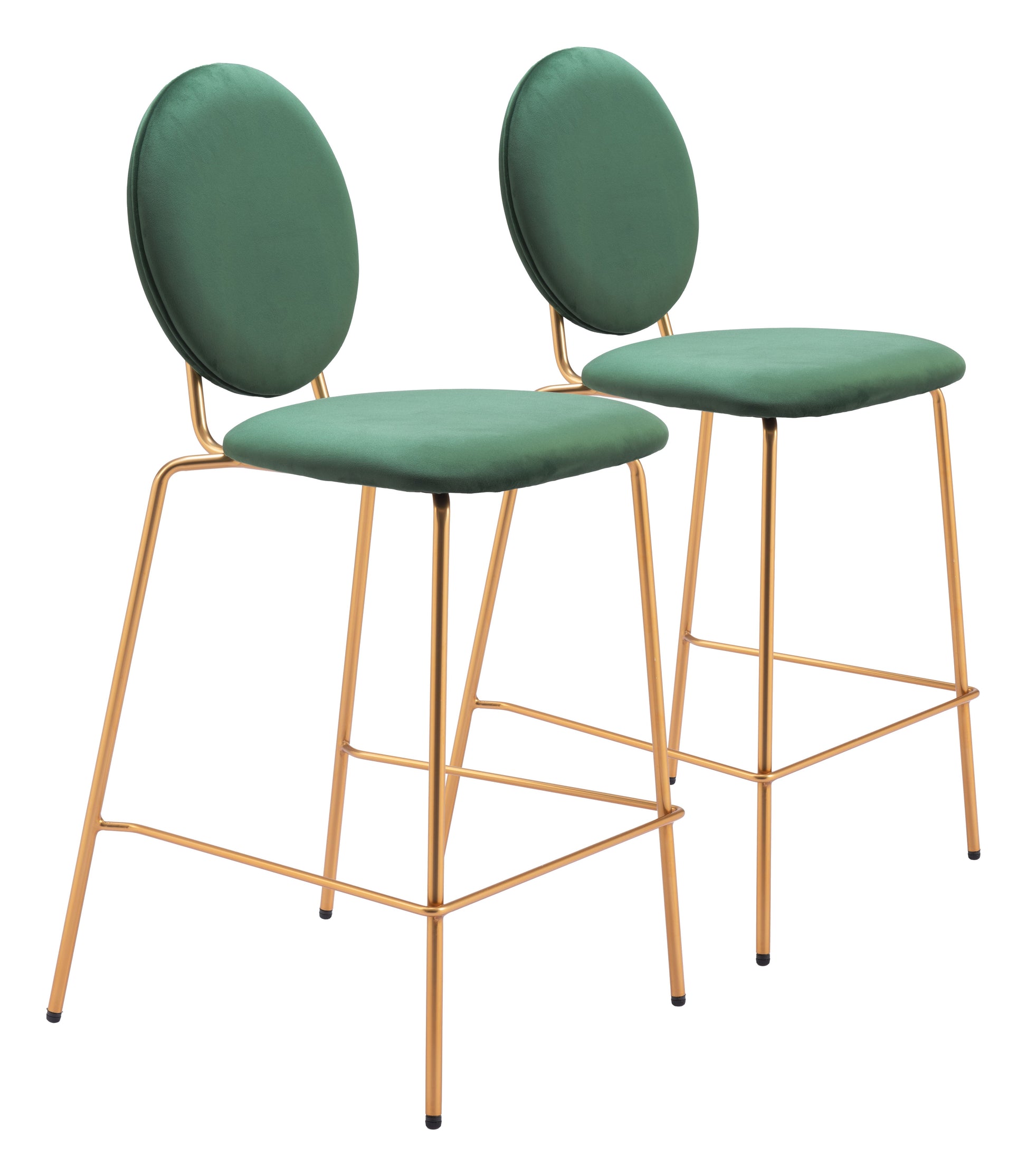 Odessa Green & Gold Counter Stool (Set of 2) - Ornate Home