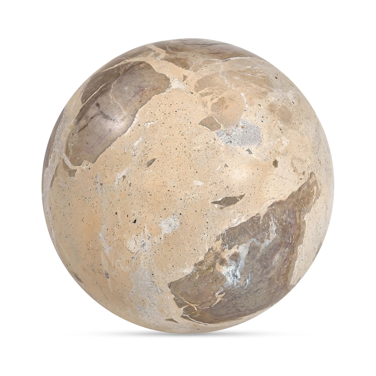 Odessa Tendu Beige Marble Sphere Tabletop Accent - Ornate Home