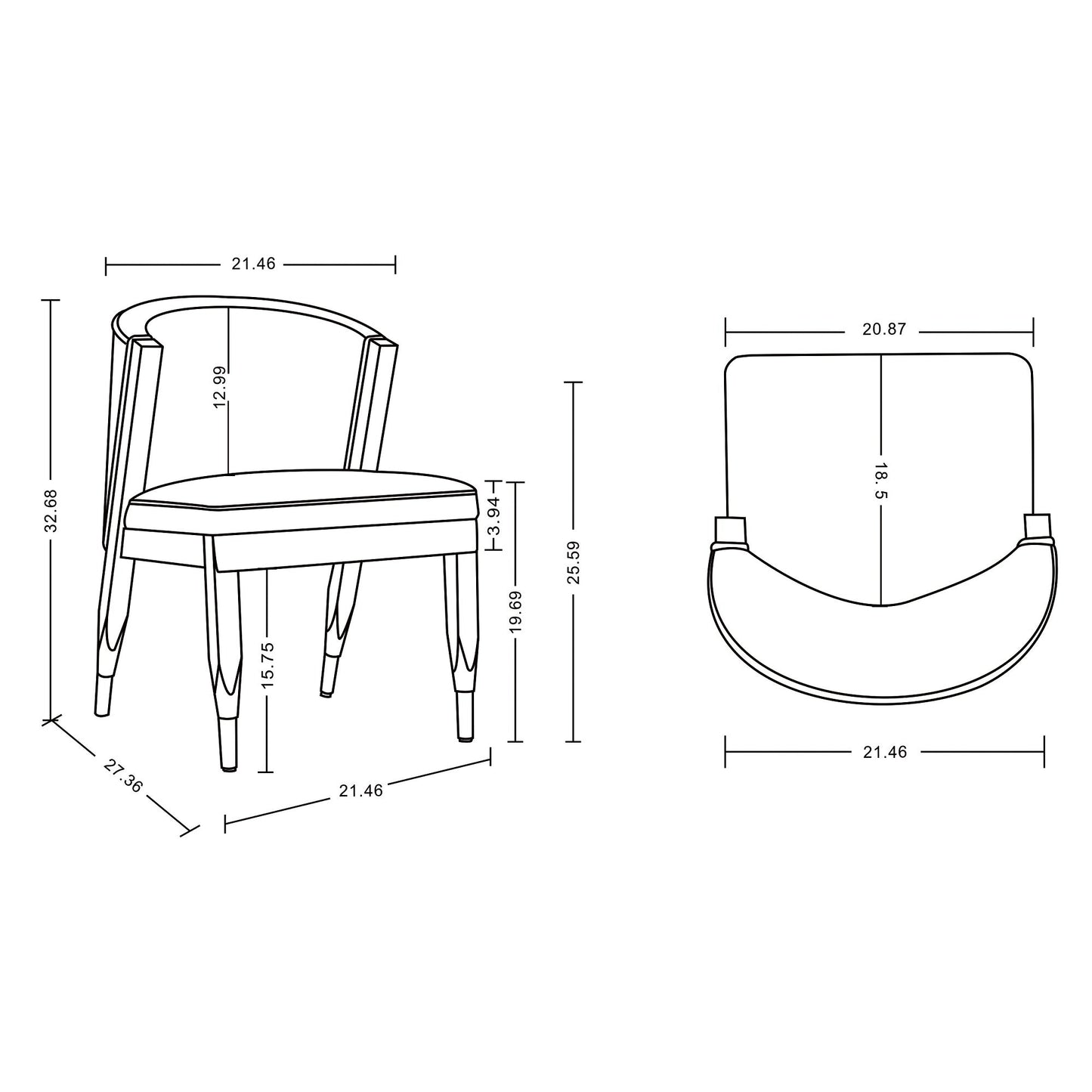 Ola Dining Chair in Grey (set of 2) - Ornate Home