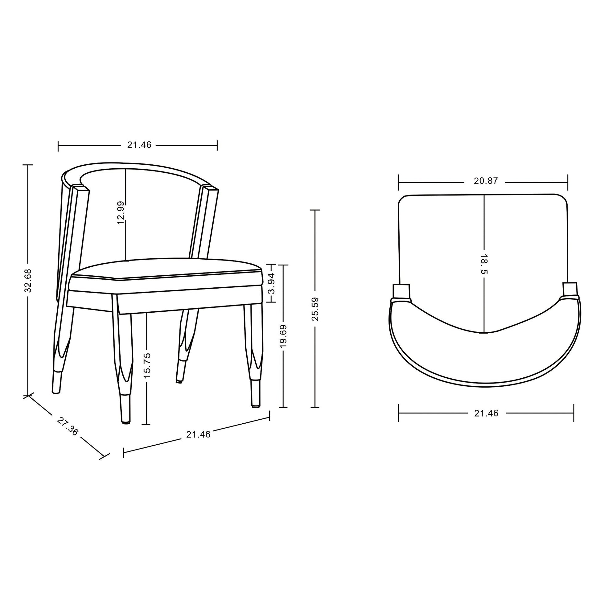 Ola Dining Chair in Stone (set of 2) - Ornate Home