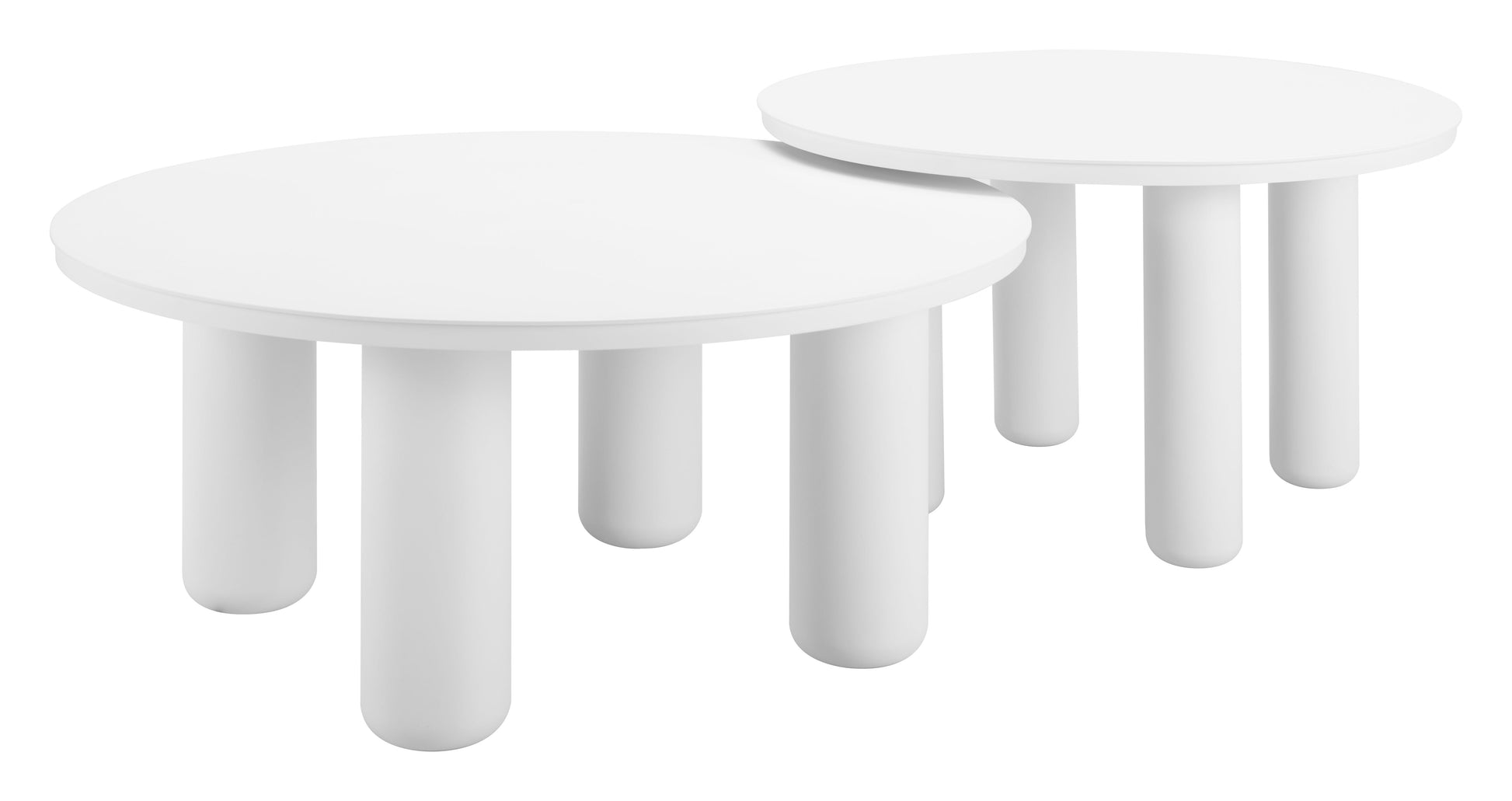 Ola White Outdoor Coffee Table Set (2-Piece) - Ornate Home