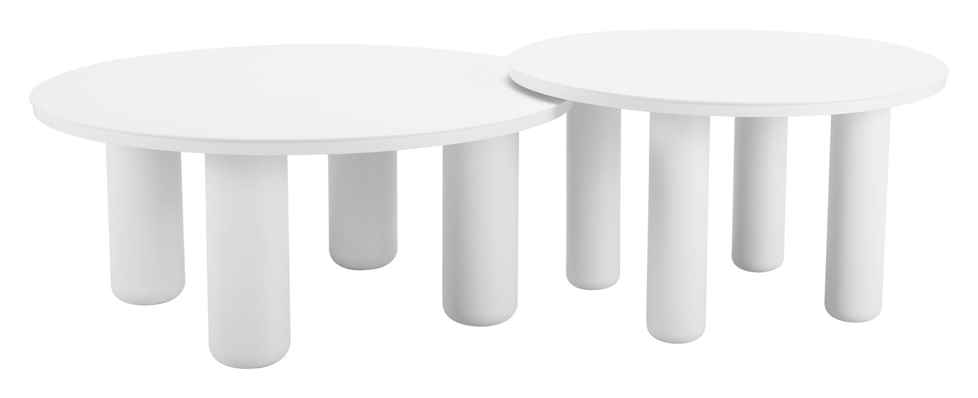 Ola White Outdoor Coffee Table Set (2-Piece) - Ornate Home