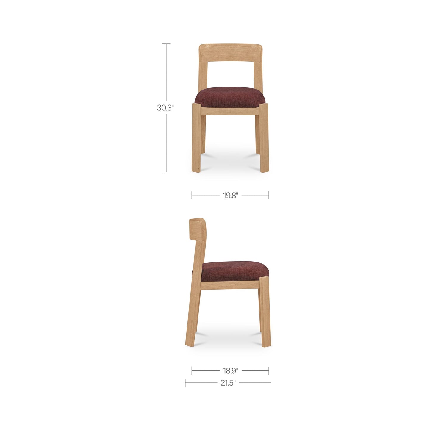 Oli Berry/Natural Dining Chair (Set of 2) - Ornate Home