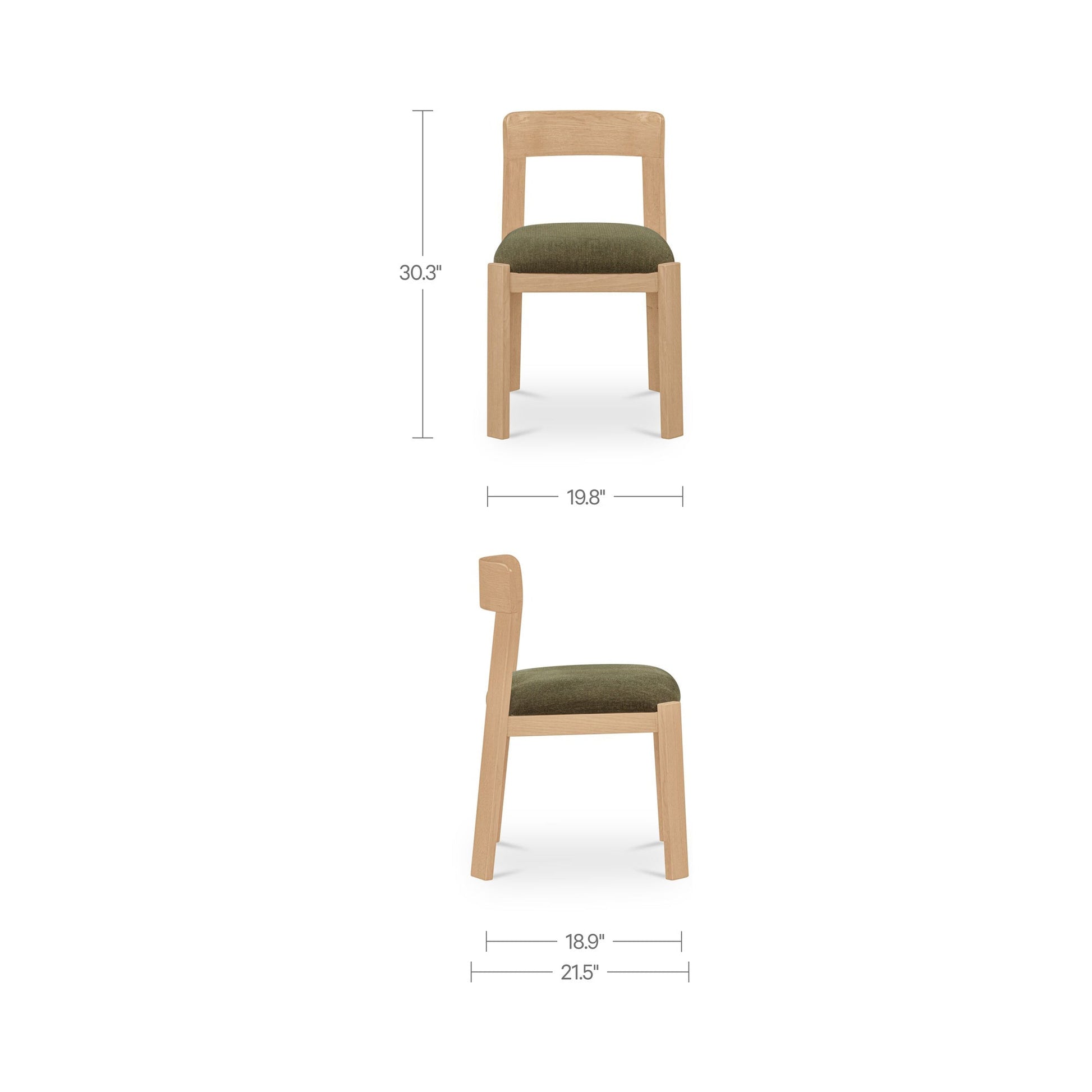 Oli Dark Green/Natural Dining Chair (Set of 2) - Ornate Home