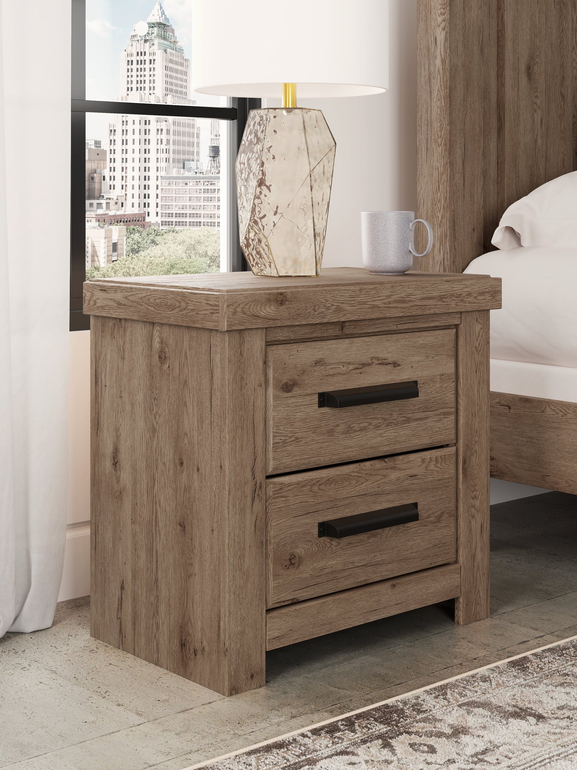Oliandon Light Brown Nightstand- Viva Furn