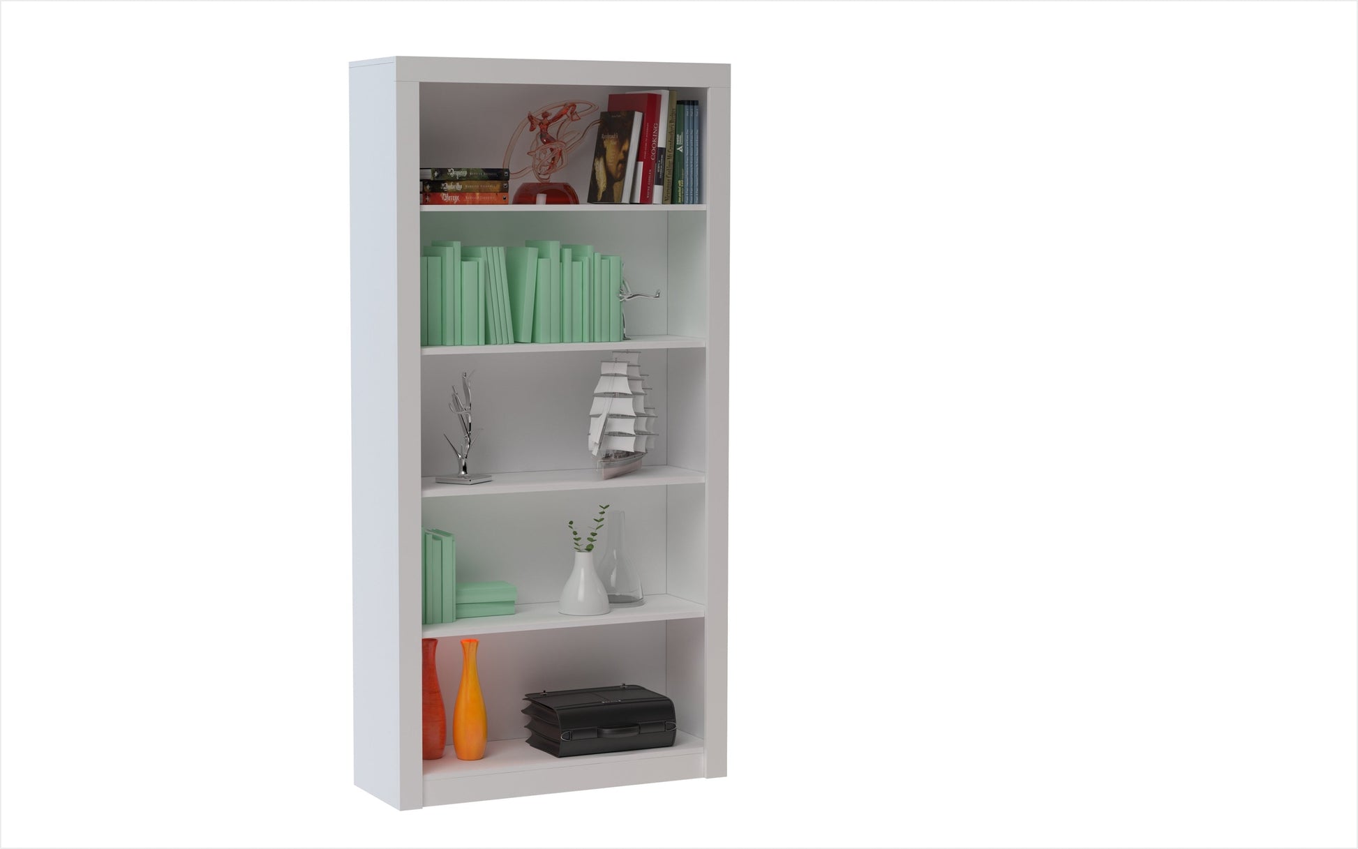 Olinda Bookcase 1.0 in White - Ornate Home