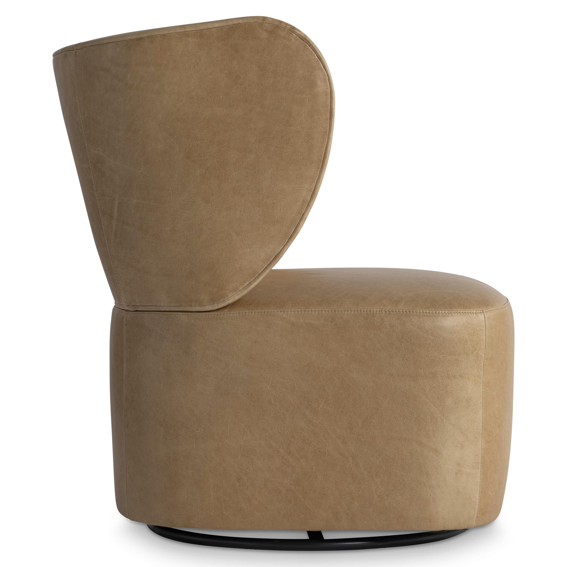 Oliver Brown Leather Swivel Chair - Ornate Home