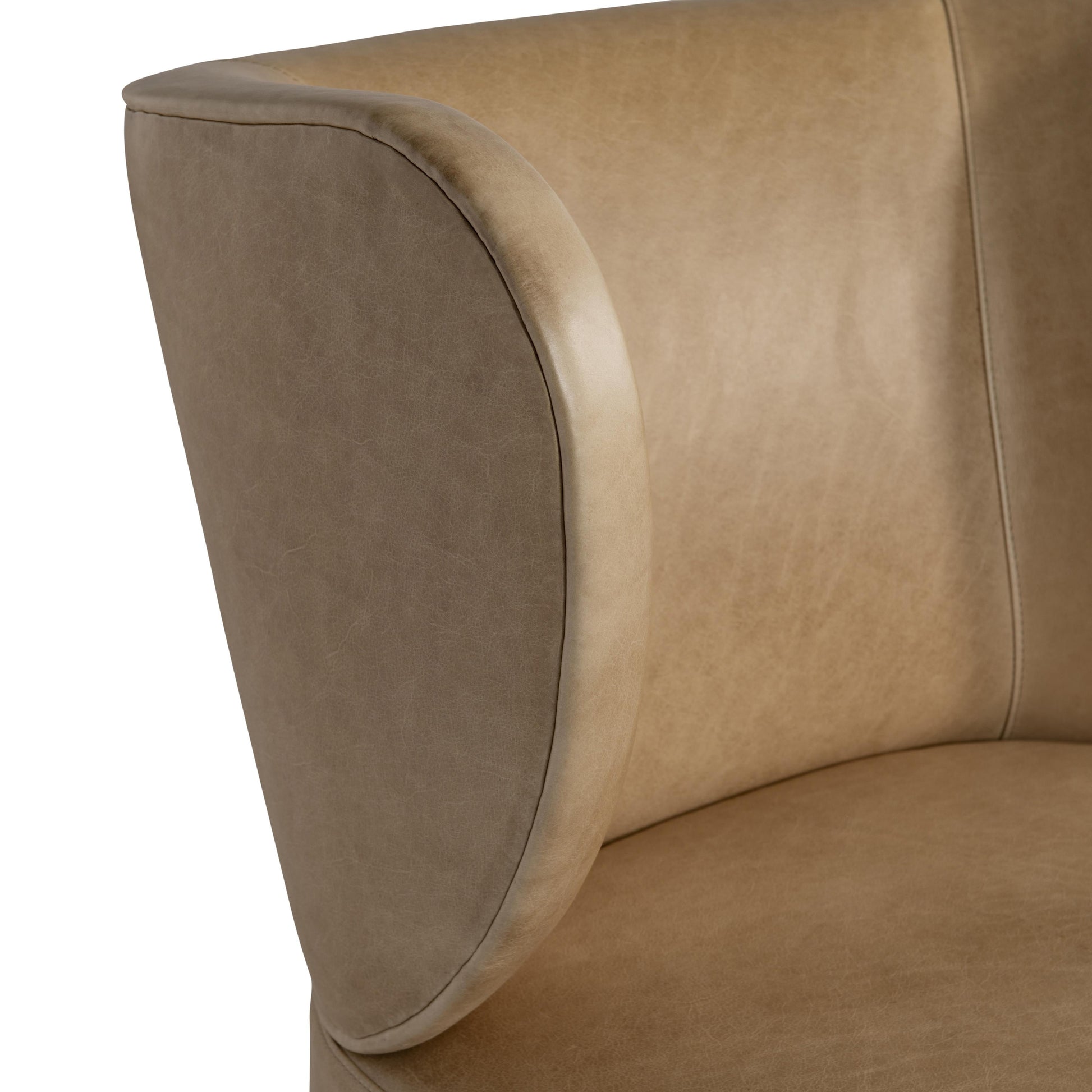 Oliver Brown Leather Swivel Chair - Ornate Home