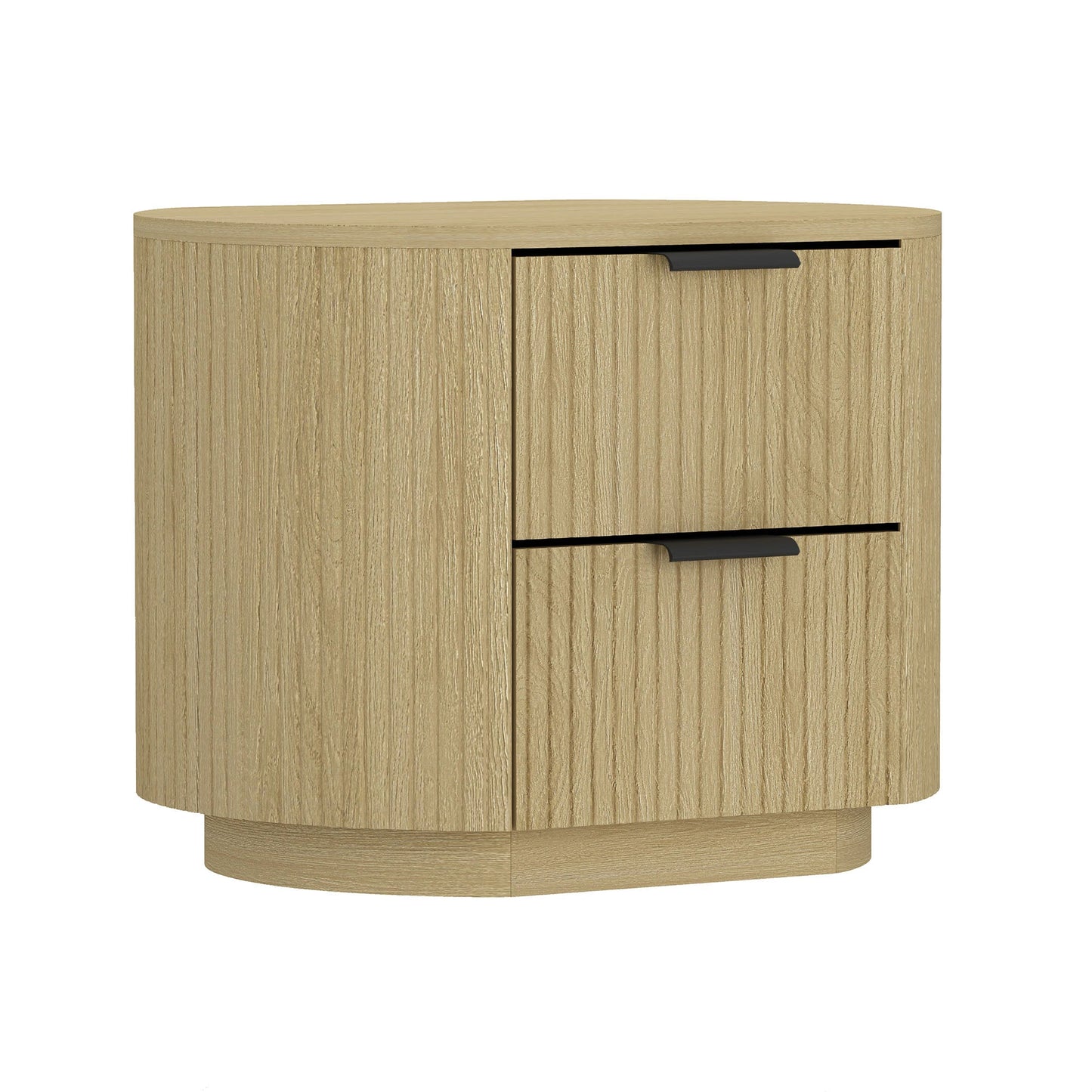 Olivia Nightstand in Natural Oak and Black (set of 2) - Ornate Home