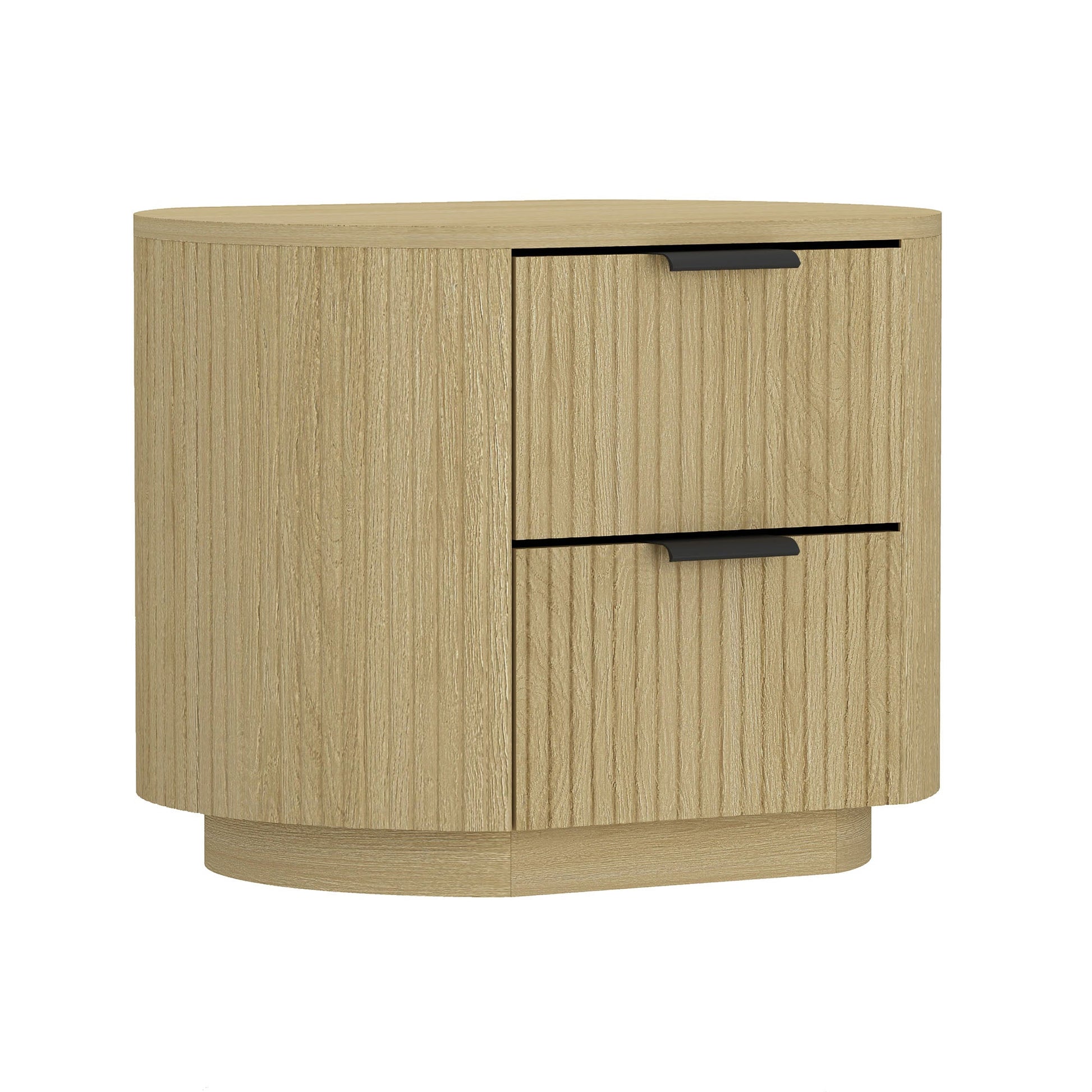 Olivia Nightstand in Natural Oak and Black (set of 2) - Ornate Home