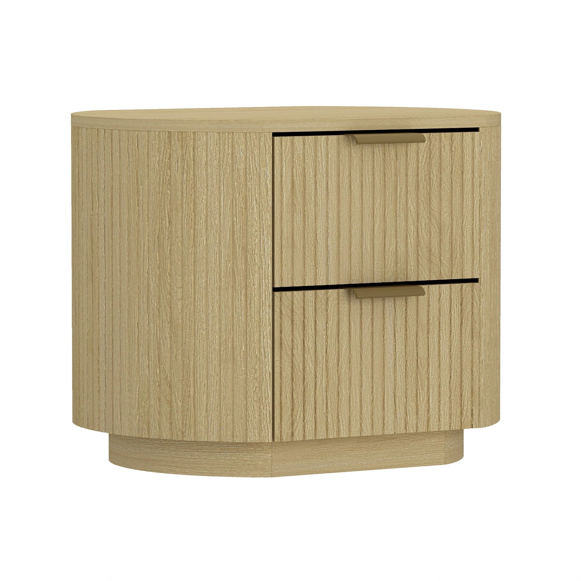 Olivia Nightstand in Natural Oak and Gold (set of 2) - Ornate Home