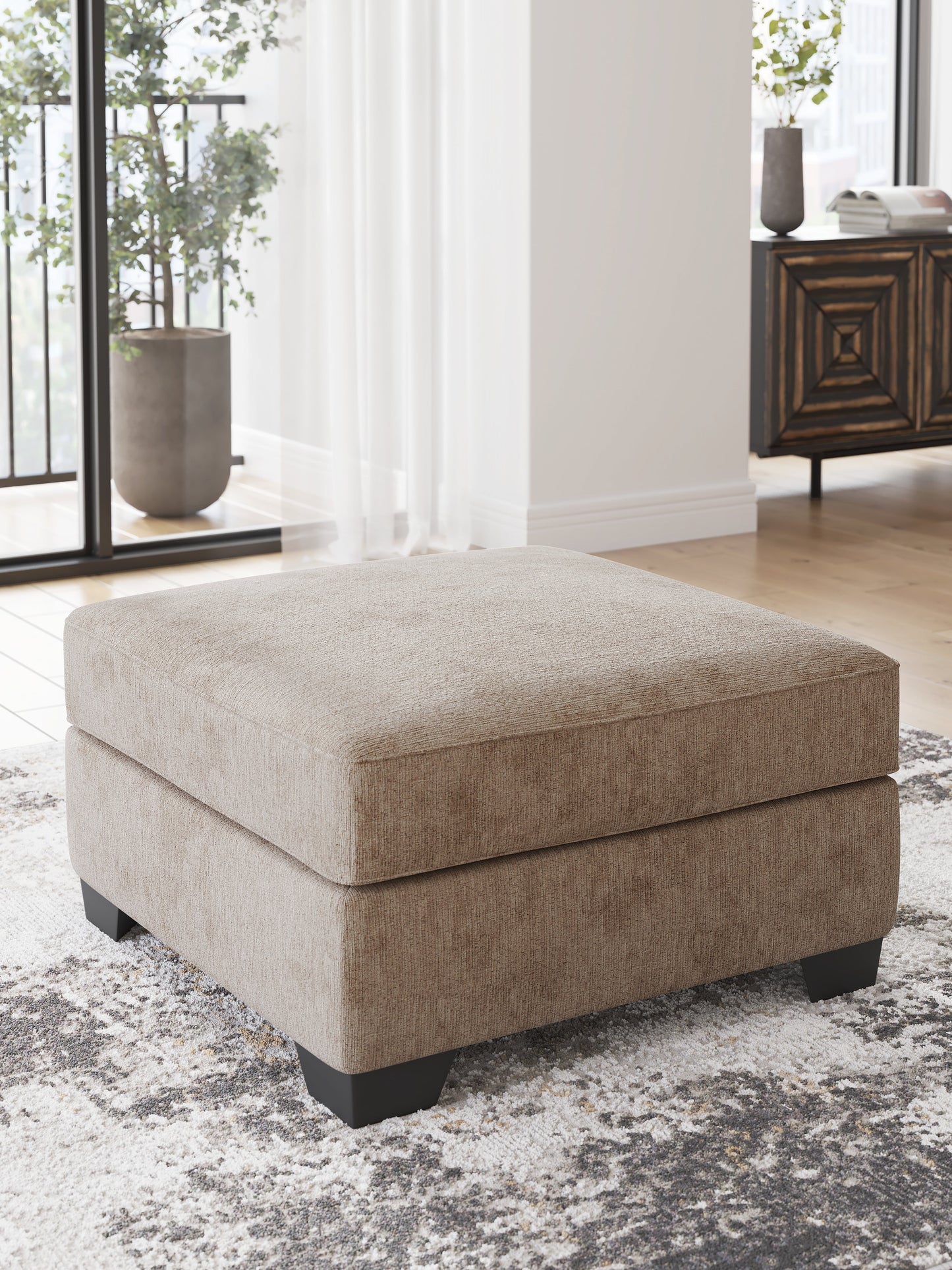 Olten Mocha Oversized Accent Ottoman- Viva Furn