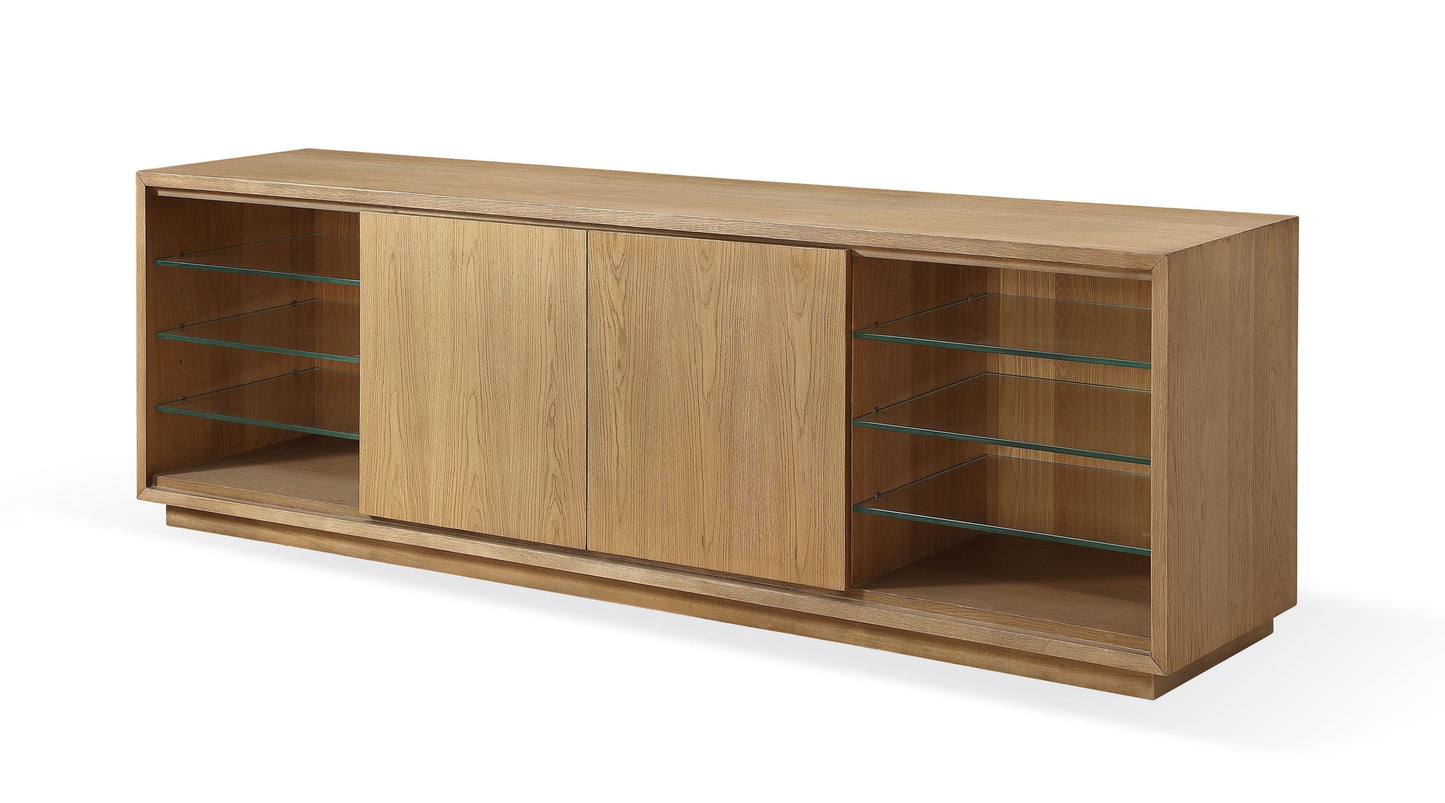 One Coastal Modern 84 inch TV Console in Bisque - Ornate Home