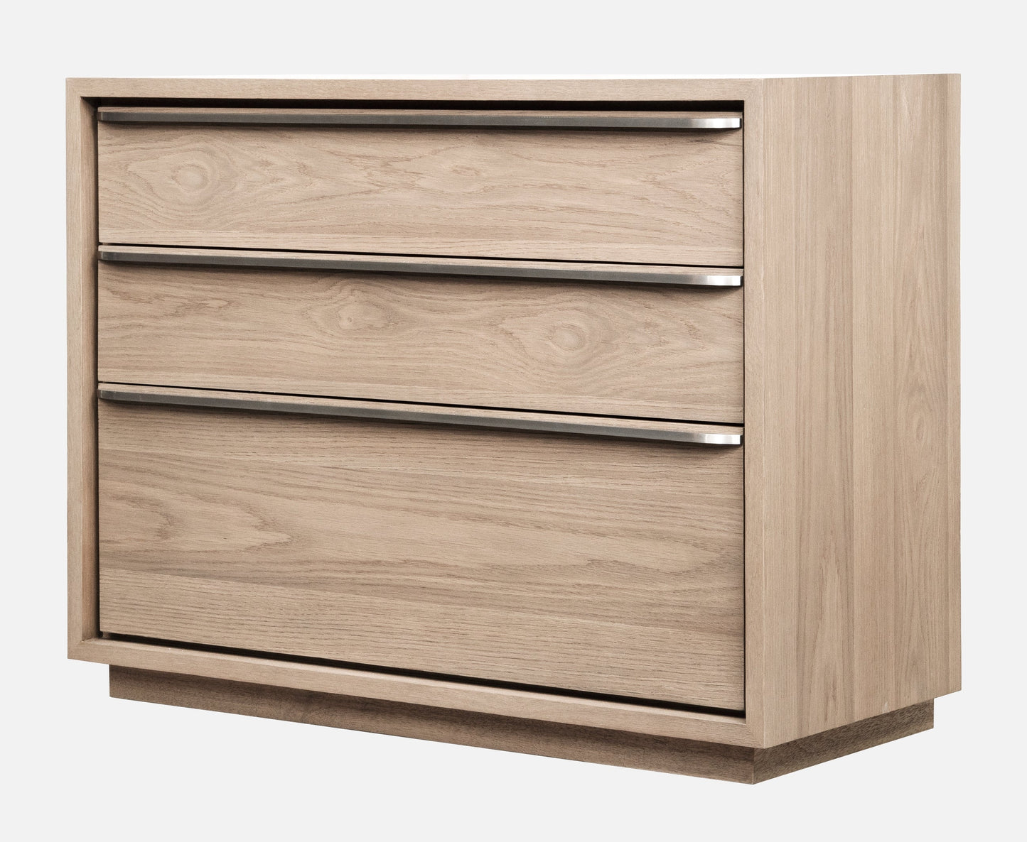 One Coastal Modern Three Drawer USB-charging Nightstand in Bisque - Ornate Home