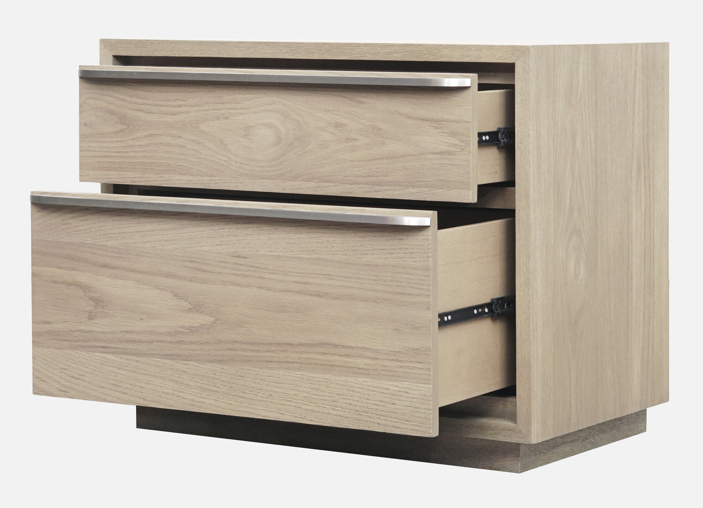 One Coastal Modern Two Drawer USB-Charging Nightstand in Bisque - Ornate Home