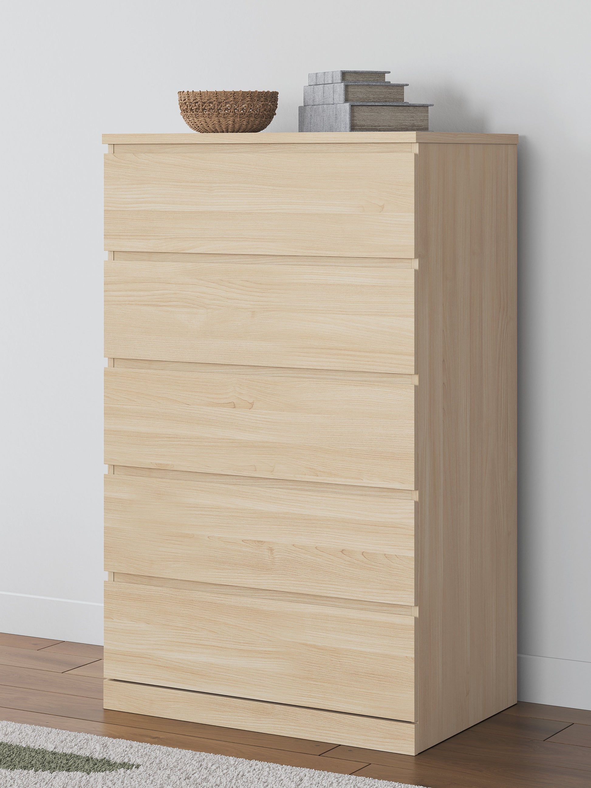 Onita Natural Five Drawer Chest- Viva Furn