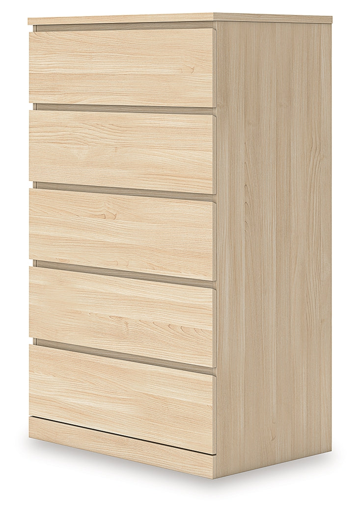 Onita Natural Five Drawer Chest- Viva Furn