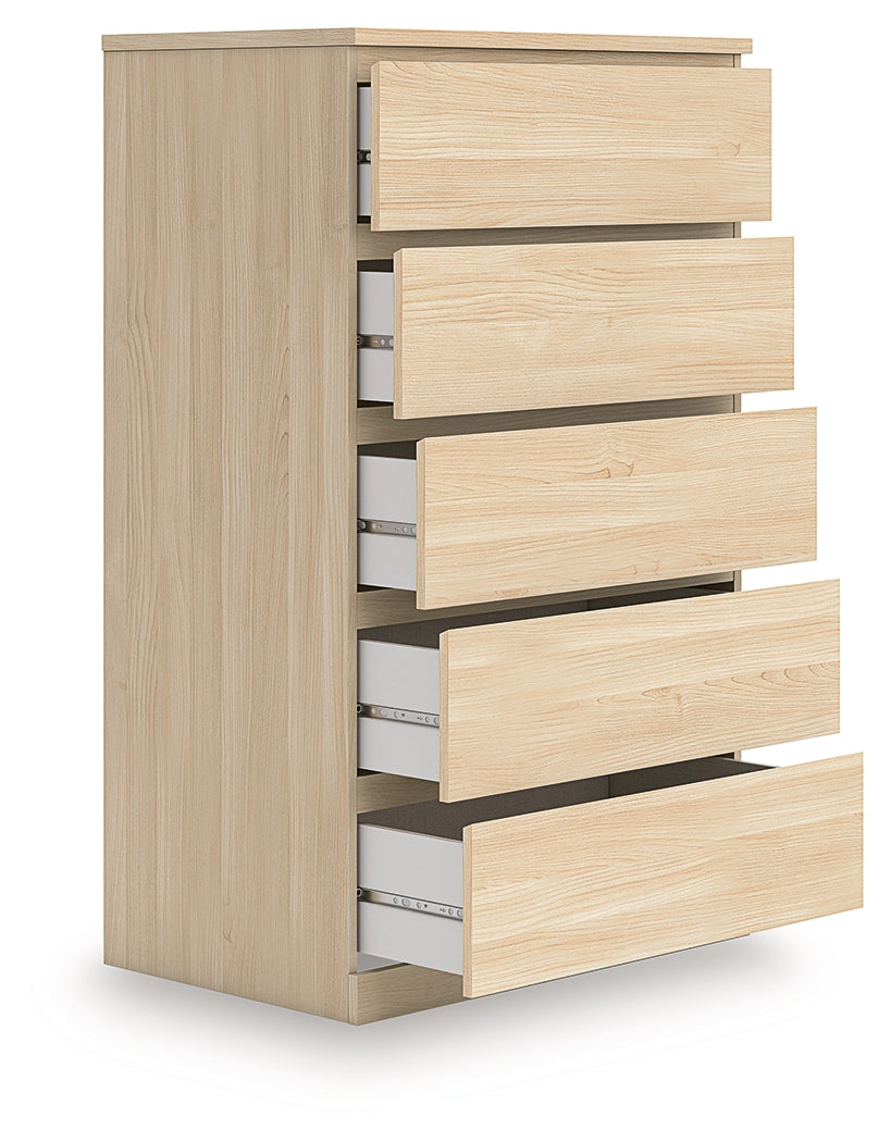 Onita Natural Five Drawer Chest- Viva Furn