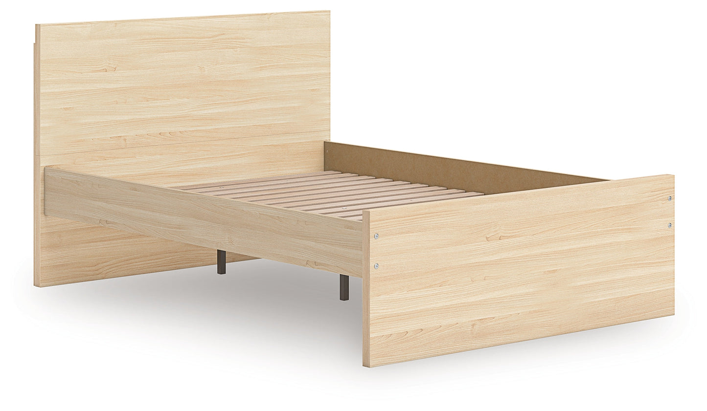 Onita Natural Full Panel Platform Bed- Viva Furn