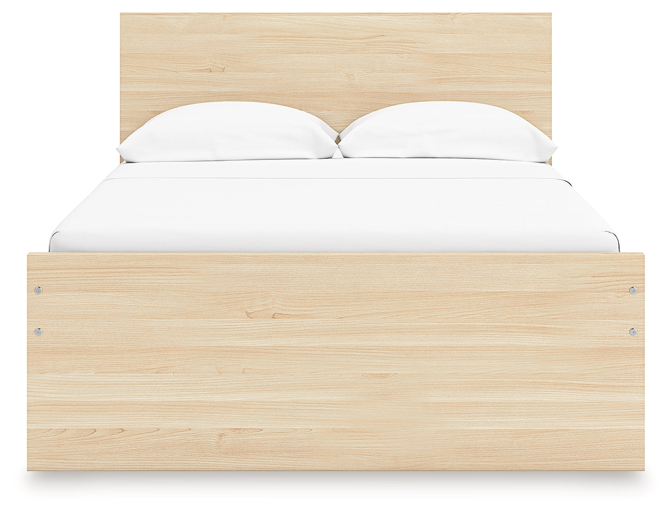 Onita Natural Full Panel Platform Bed with 1 Side Storage- Viva Furn