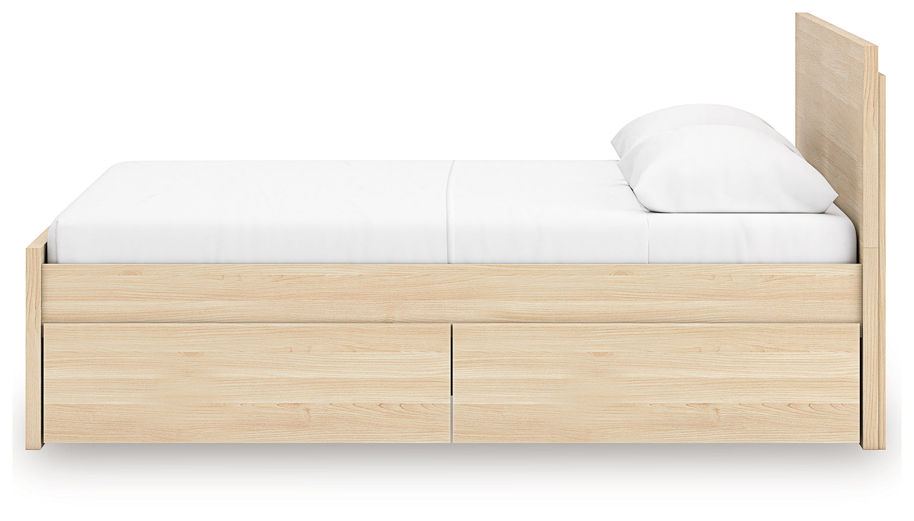 Onita Natural Full Panel Platform Bed with 2 Side Storage- Viva Furn