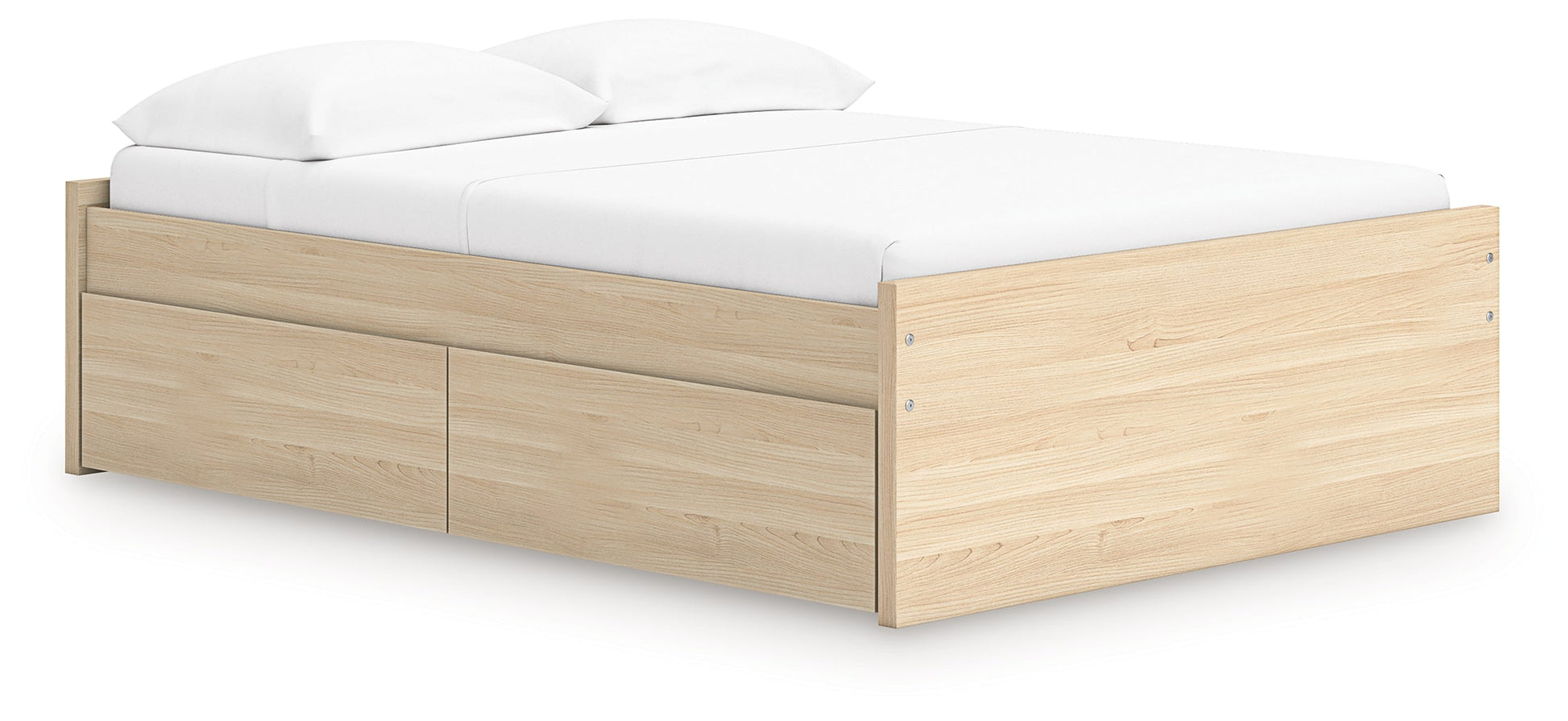 Onita Natural Full Platform Bed with 1 Side Storage- Viva Furn