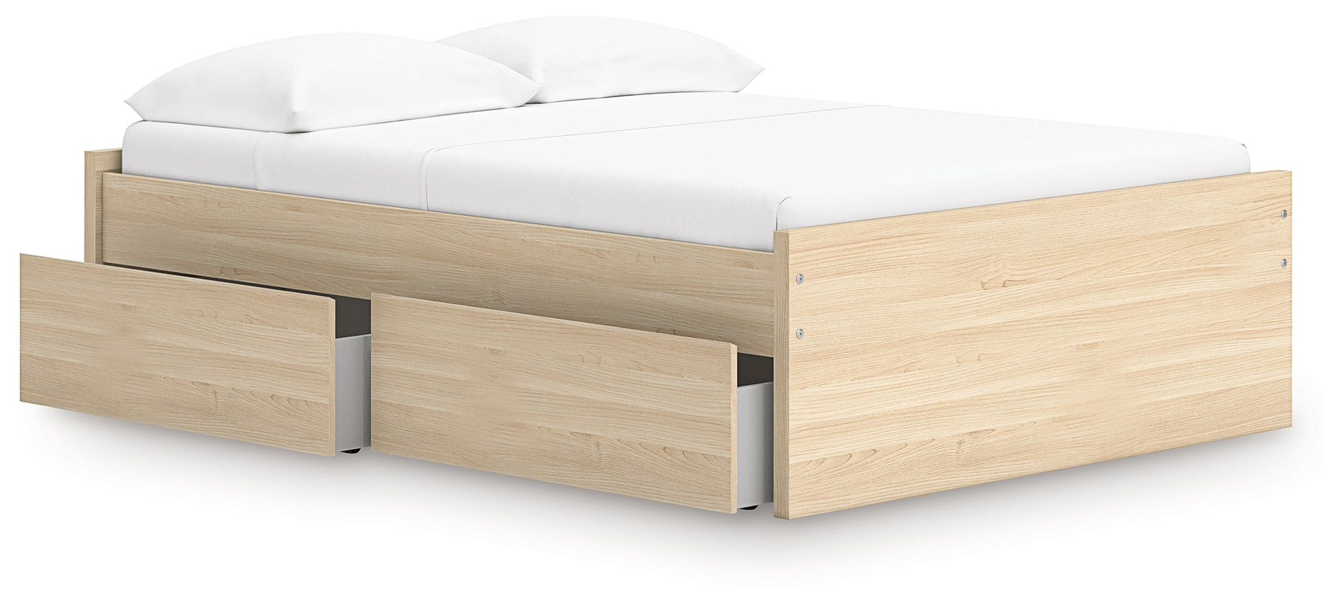 Onita Natural Full Platform Bed with 1 Side Storage- Viva Furn