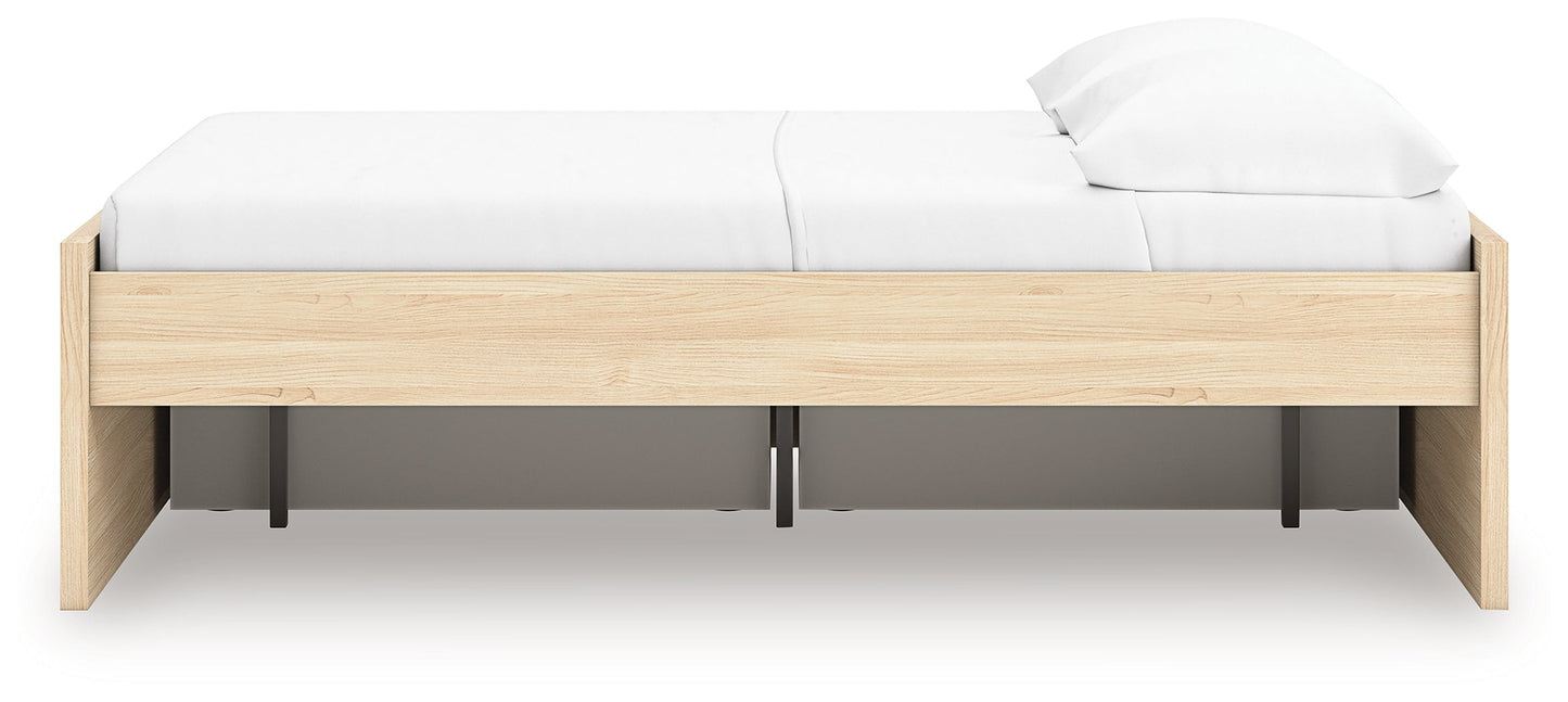 Onita Natural Full Platform Bed with 1 Side Storage- Viva Furn