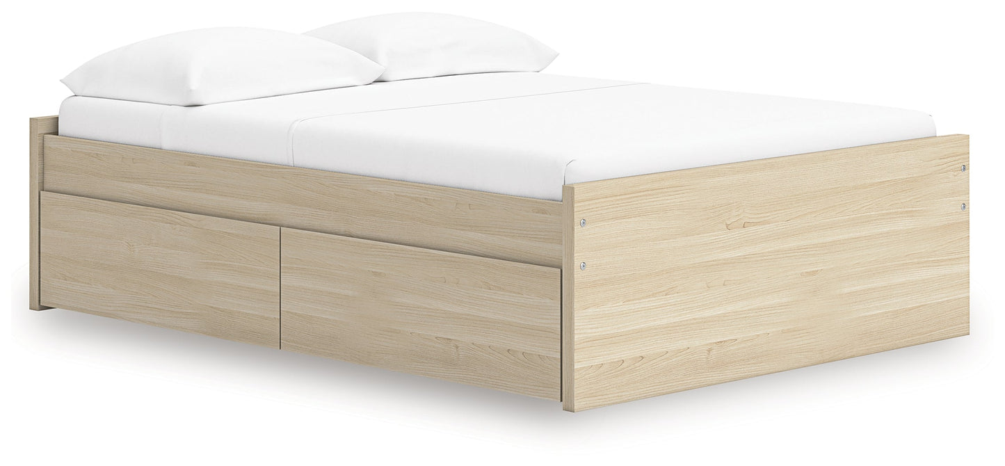 Onita Natural Full Platform Bed with 2 Side Storage- Viva Furn