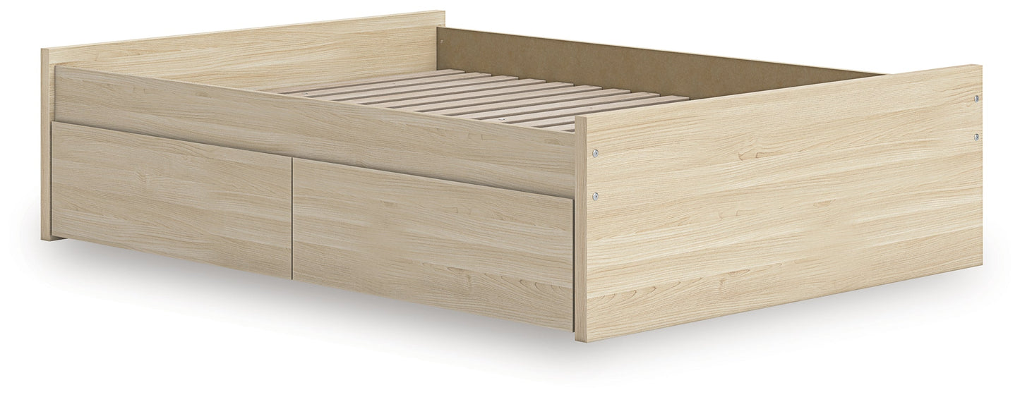 Onita Natural Full Platform Bed with 2 Side Storage- Viva Furn