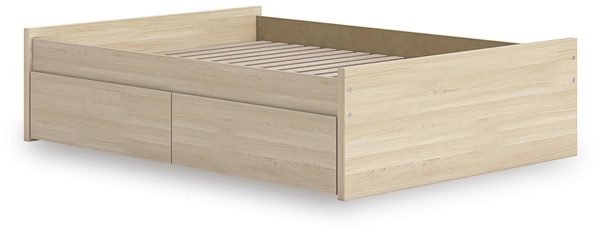 Onita Natural Full Platform Bed with 2 Side Storage- Viva Furn