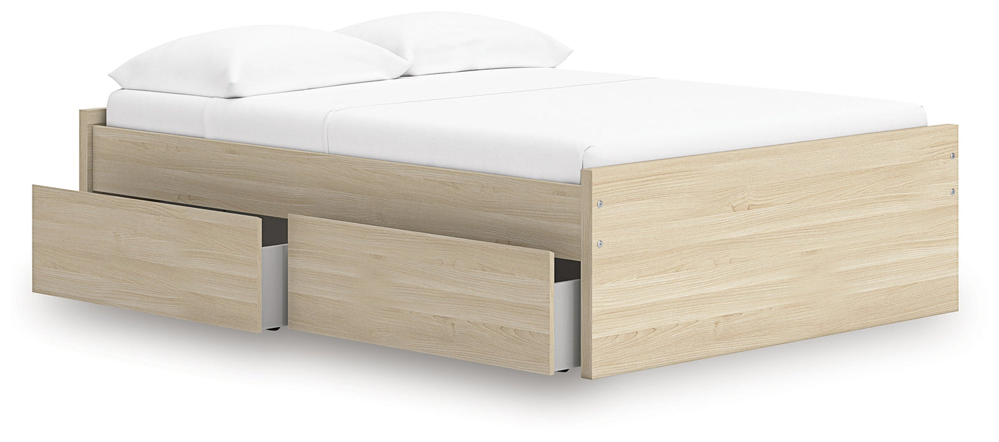 Onita Natural Full Platform Bed with 2 Side Storage- Viva Furn